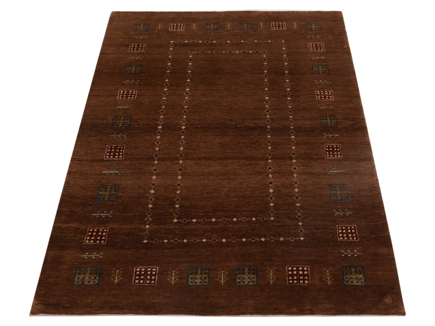 Gabbeh 96231 Brown 4.1x6 Hand Knotted Rug