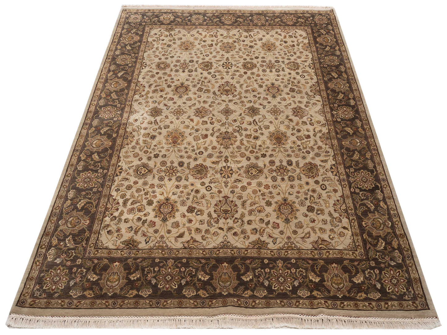 Crown 96249 Ivory Olive 8x10.3 Hand Knotted Rug