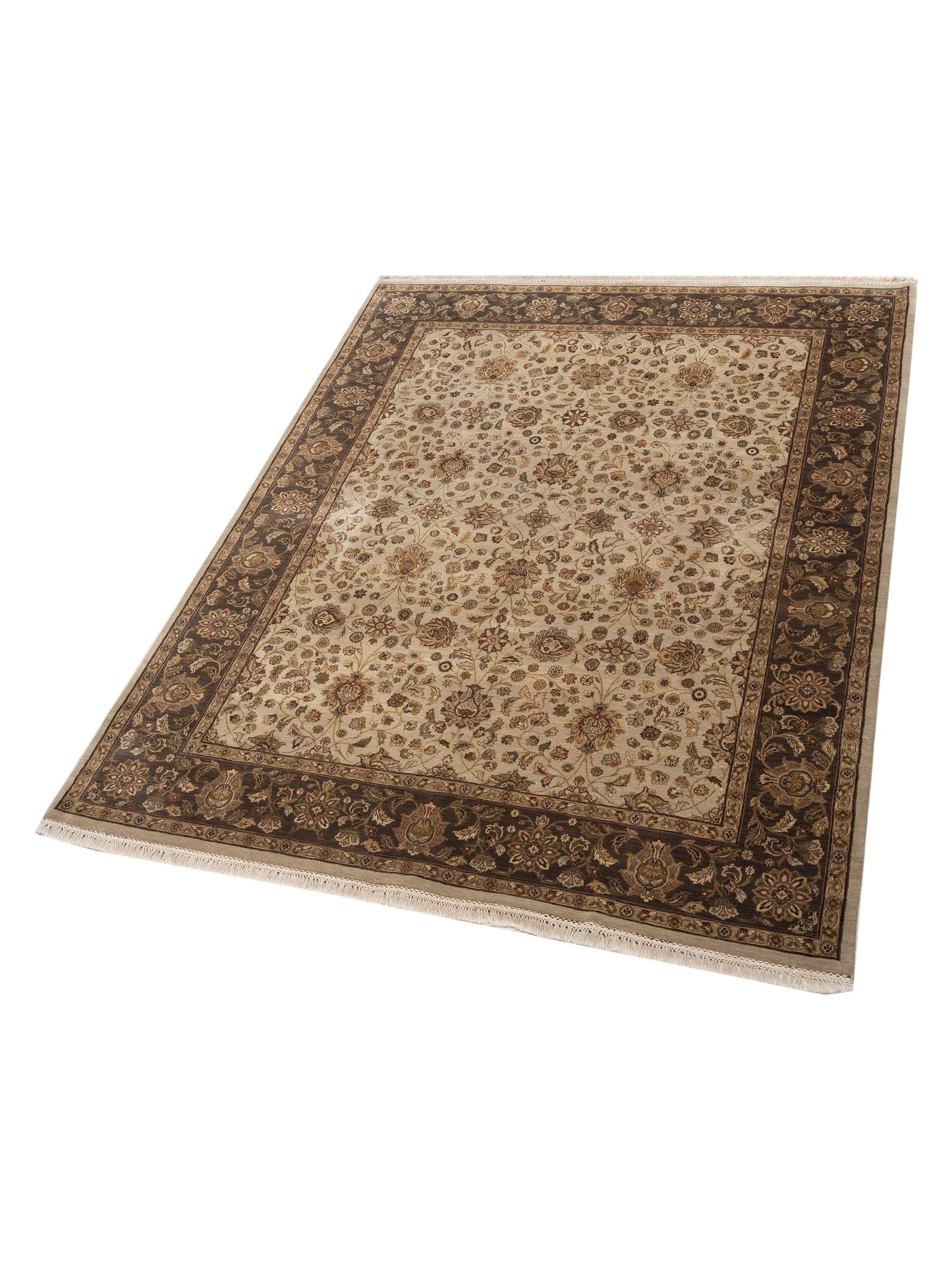 Crown 96249 Ivory Olive 8x10.3 Hand Knotted Rug