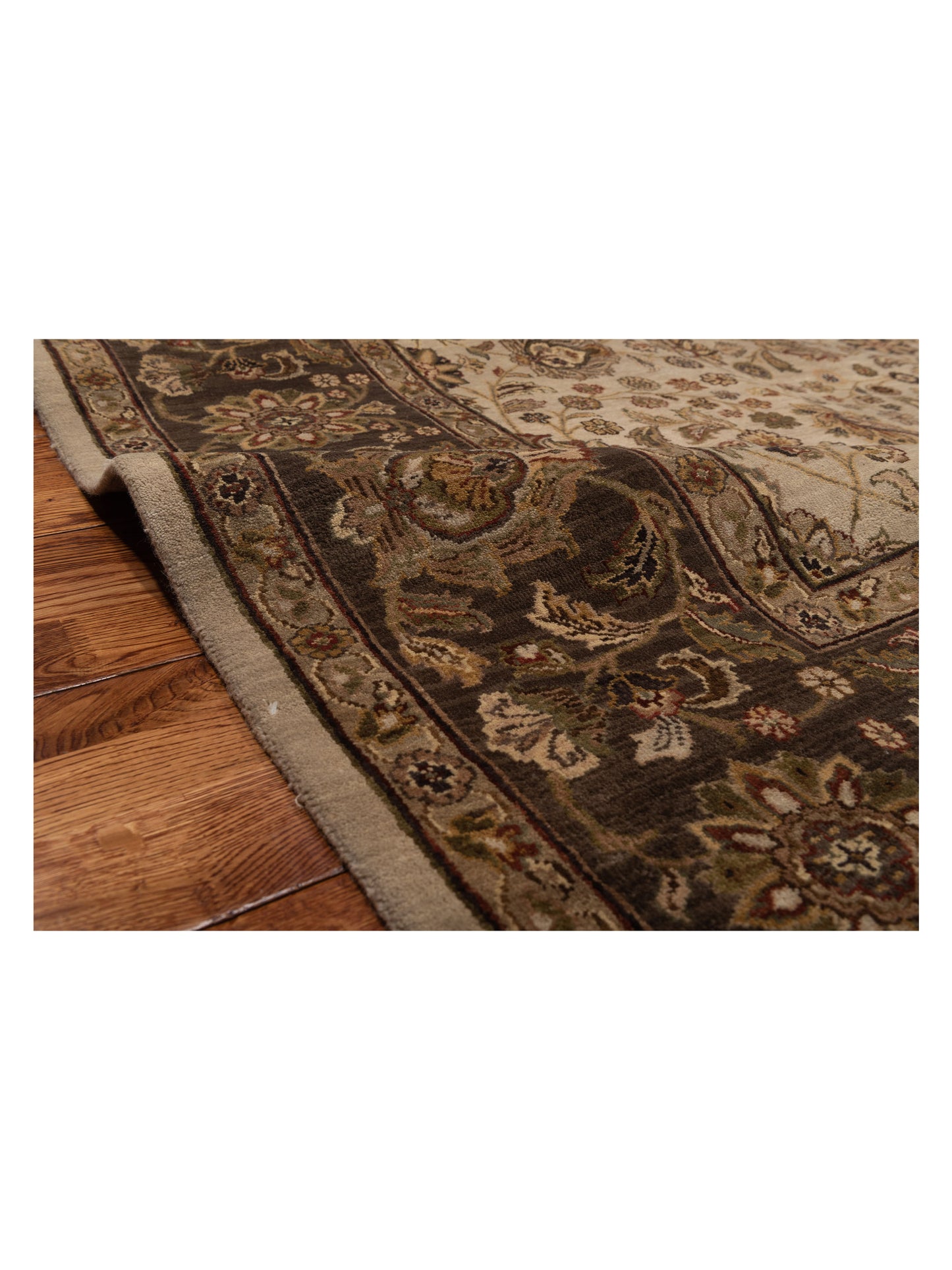 Crown 96249 Ivory Olive 8x10.3 Hand Knotted Rug