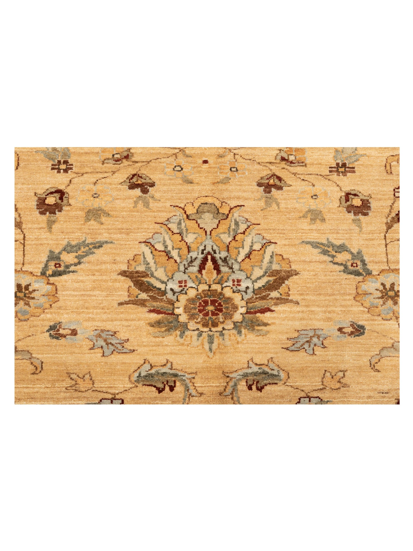 Narin Vaha Gold Ivory 14.3x15.5 Hand Knotted Rug