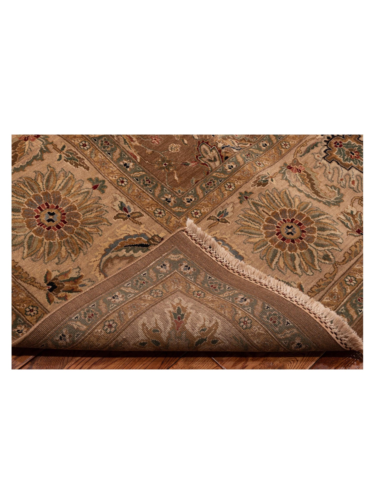 Crown 96410 Brown Cream 9.1x12.2 Hand Knotted Rug