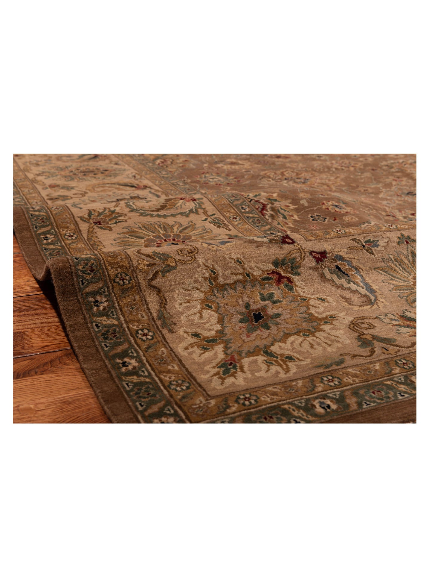 Crown 96410 Brown Cream 9.1x12.2 Hand Knotted Rug