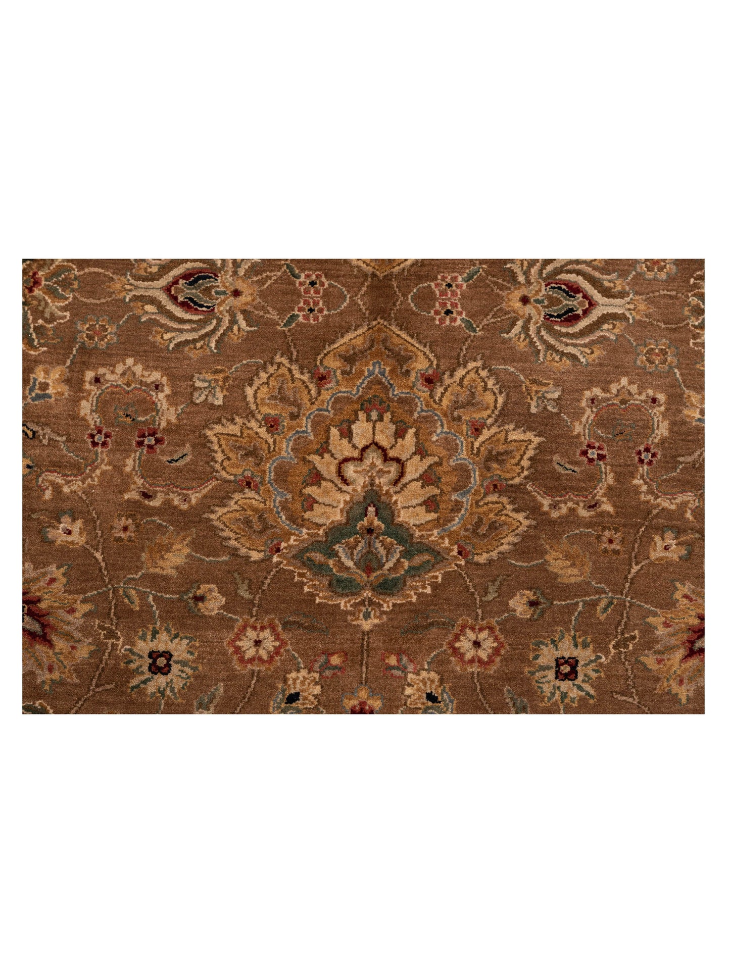 Crown 96410 Brown Cream 9.1x12.2 Hand Knotted Rug