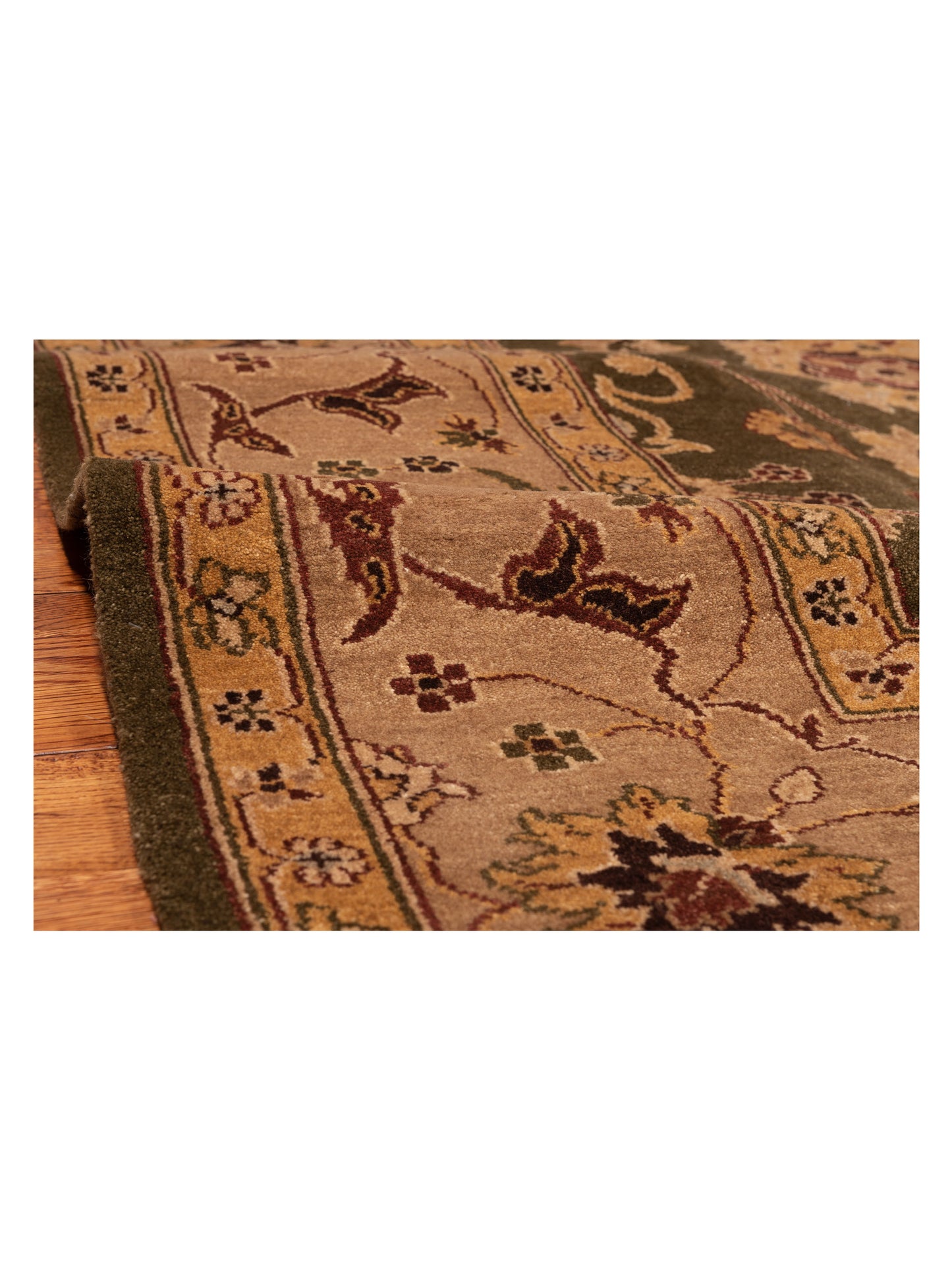Royal 96428 Green Light Brown 9.1x12 Hand Knotted Rug