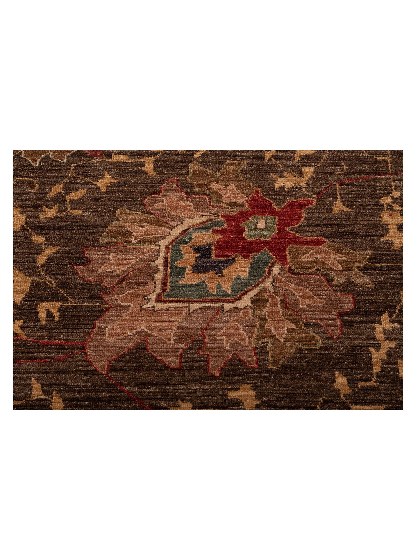Elvan Tamer Dark Brown Gold 12.3x17.7 Hand Knotted Rug