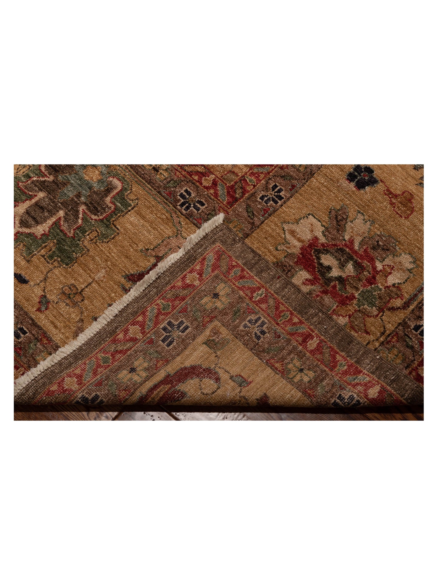 Elvan Tamer Dark Brown Gold 12.4x17.11 Hand Knotted Rug