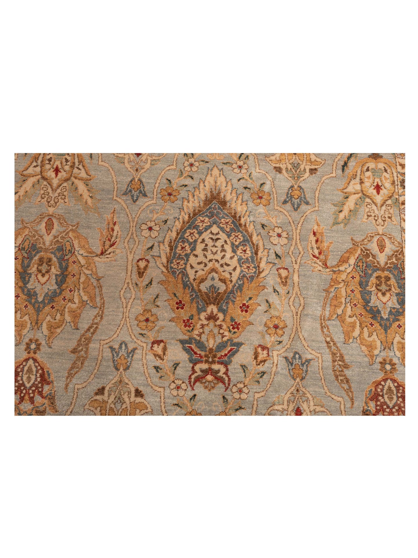 Firuze Simla Blue Brown 14.2x15.9 Hand Knotted Rug