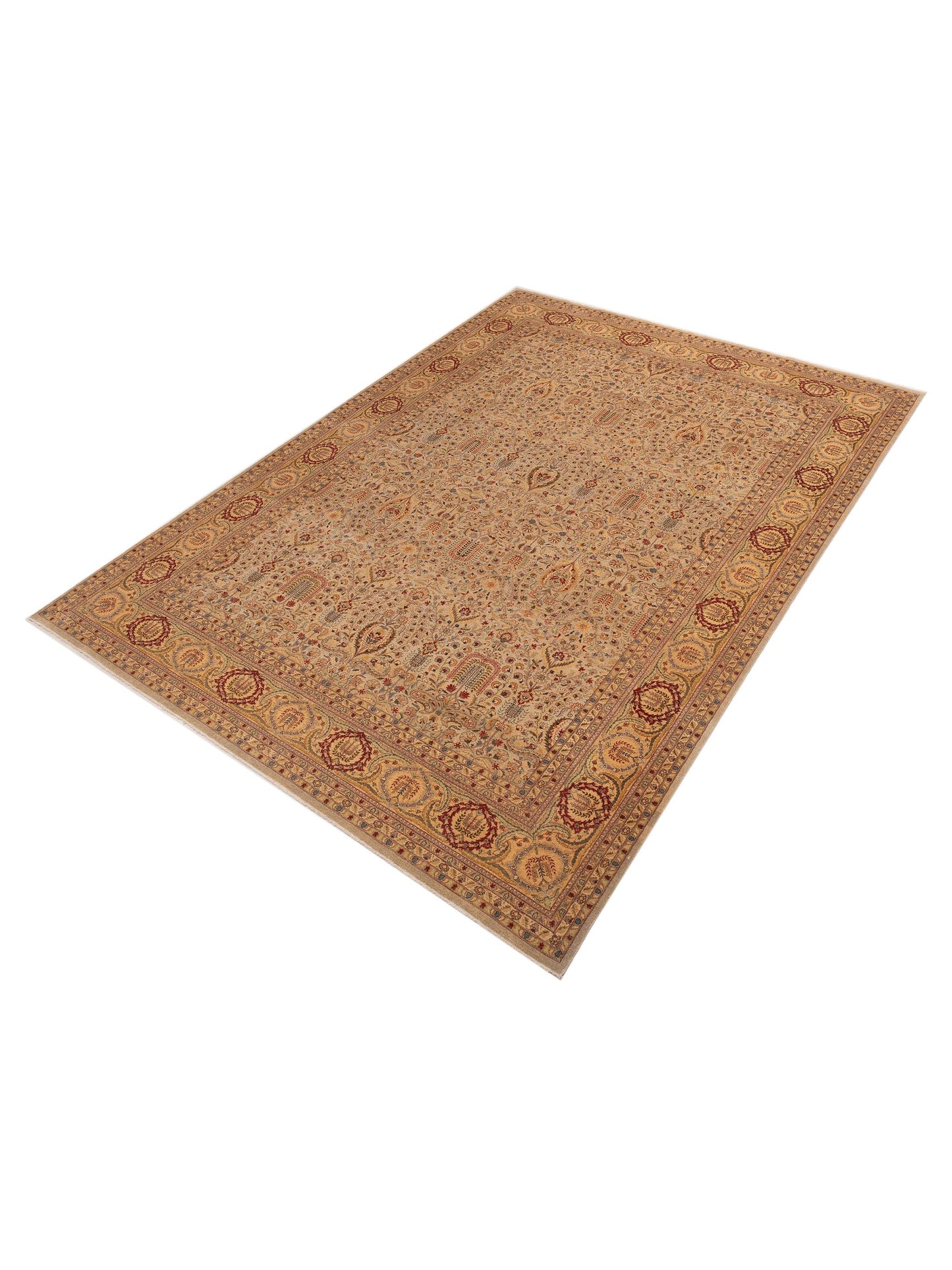 Haji Jalili 96940 Beige Gold 10.1x14 Hand Knotted Rug