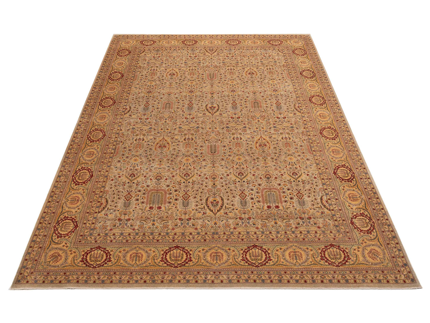 Haji Jalili 96940 Beige Gold 10.1x14 Hand Knotted Rug