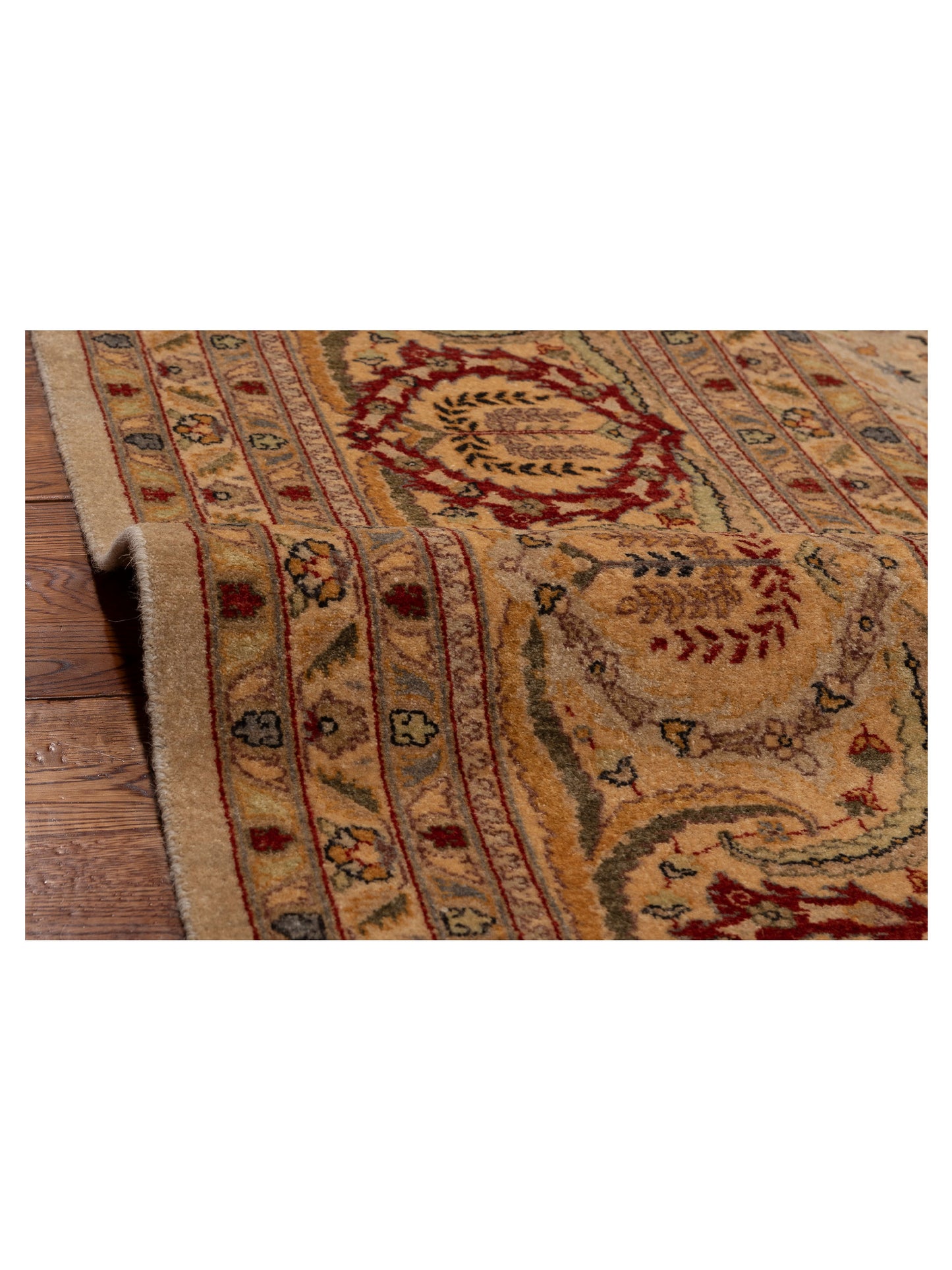 Haji Jalili 96940 Beige Gold 10.1x14 Hand Knotted Rug