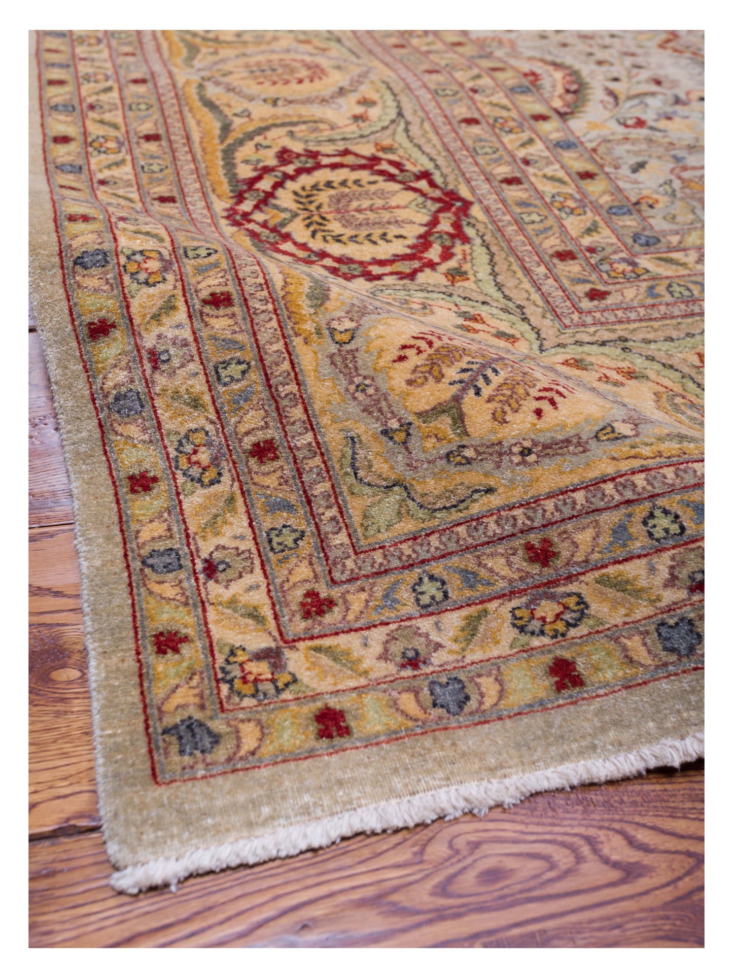 Haji Jalili 96940 Beige Gold 10.1x14 Hand Knotted Rug