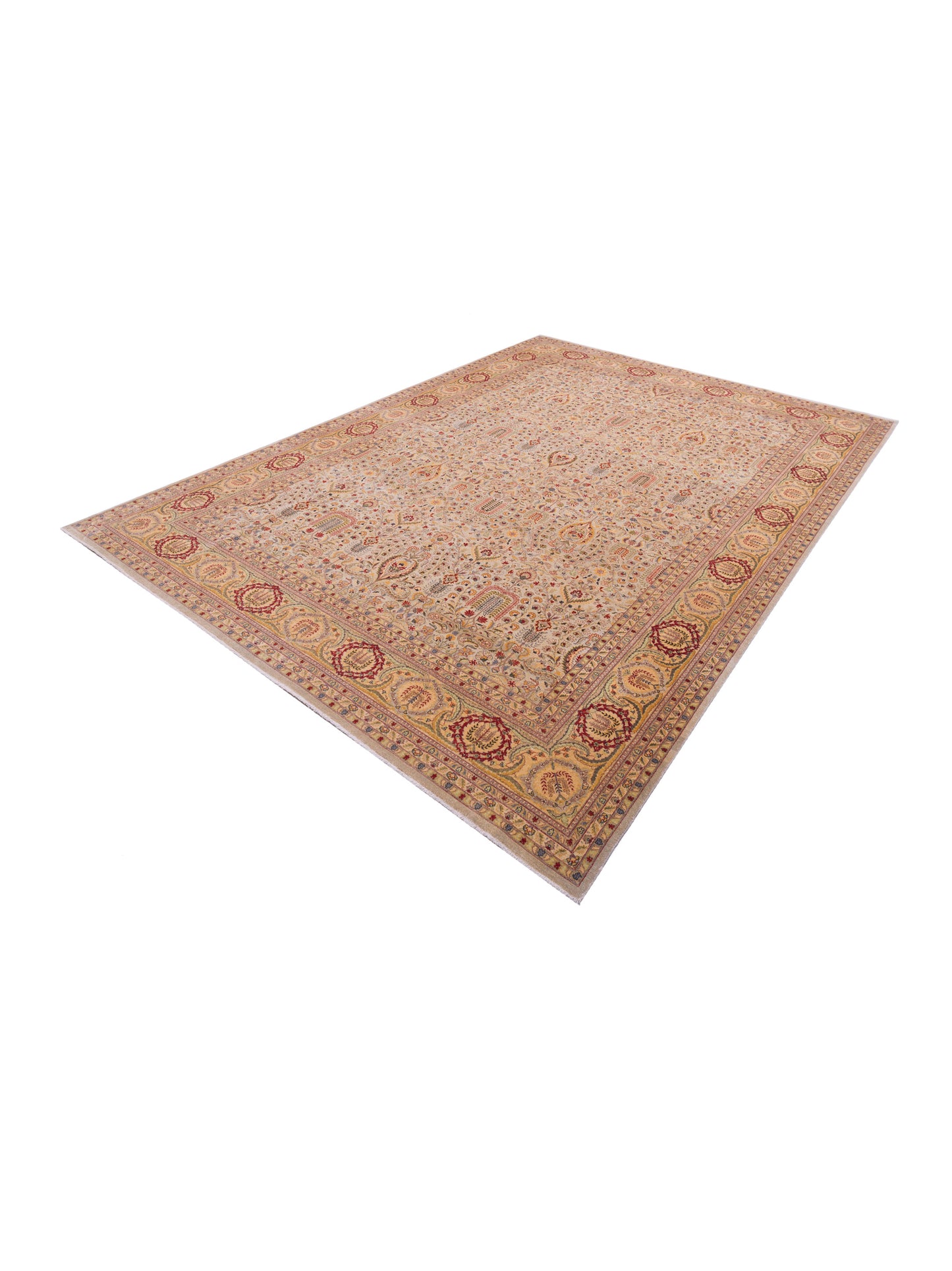 Haji Jalili 96940 Beige Gold 10.1x14 Hand Knotted Rug