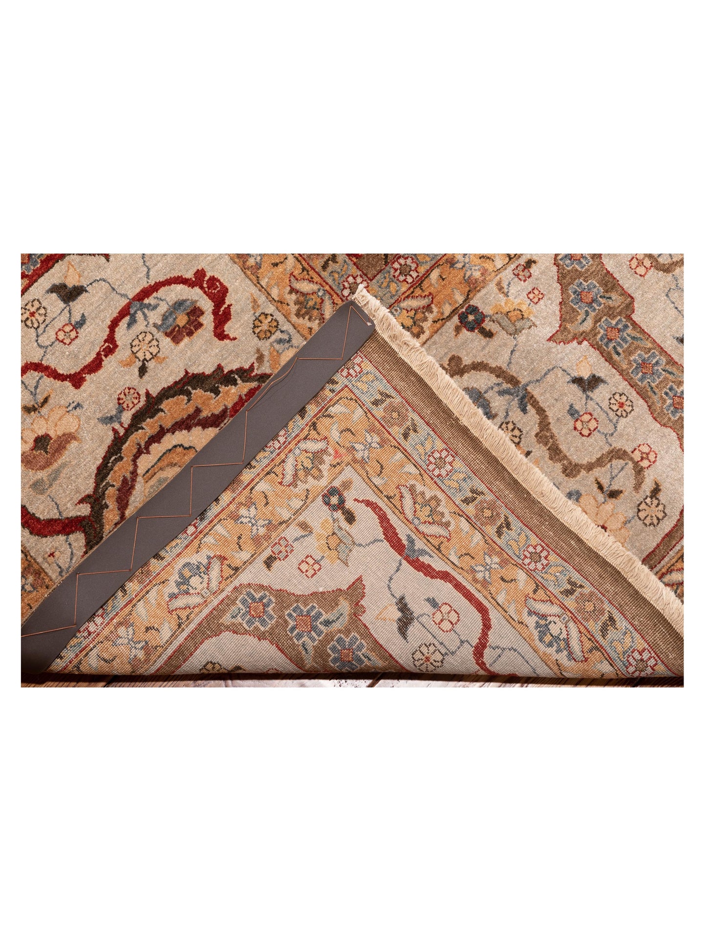 Firuze Simla Brown Light Blue 11.6x15.5 Hand Knotted Rug