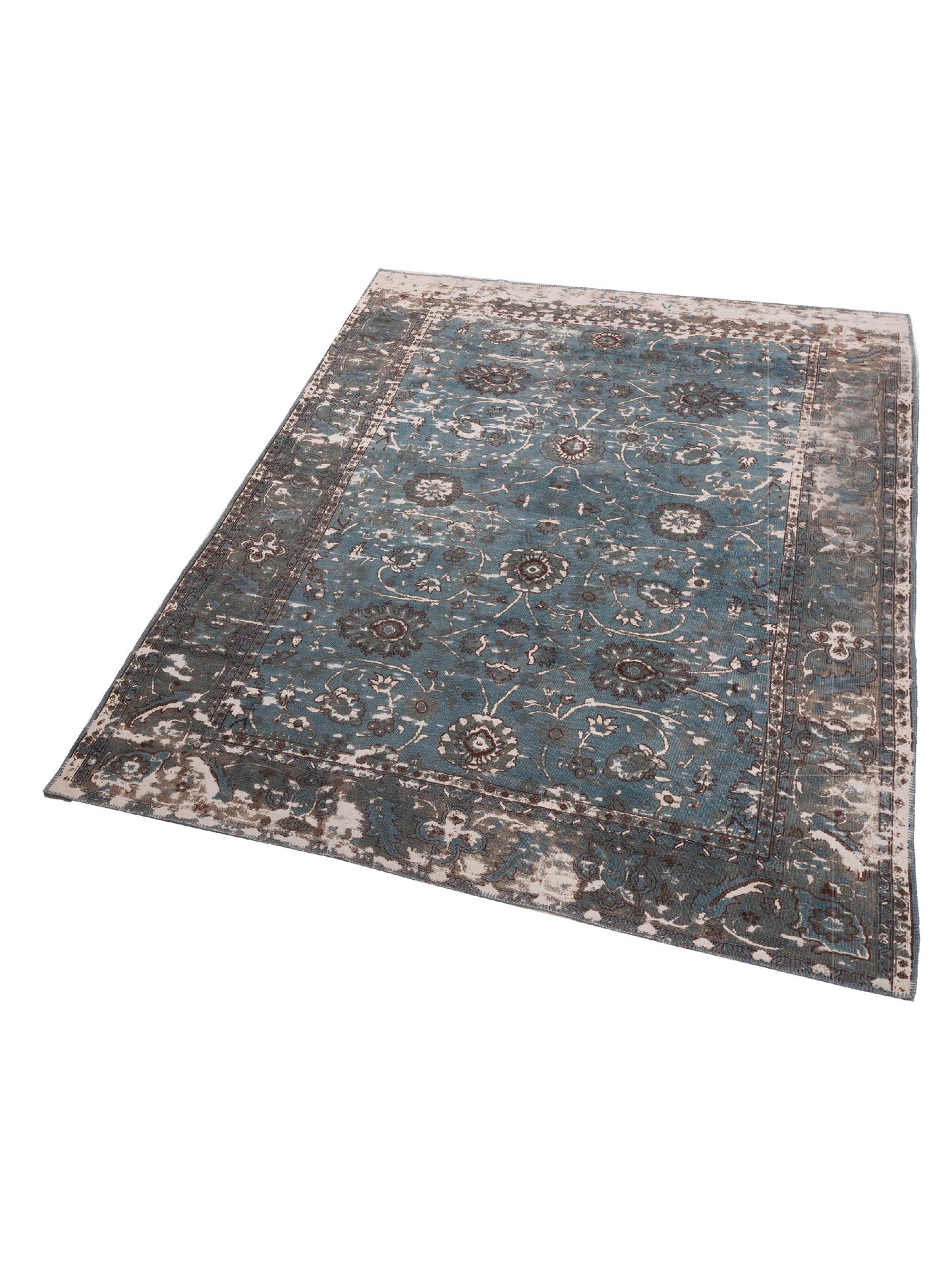 Vintage 97385 Blue 8.7x11 Hand Knotted Rug