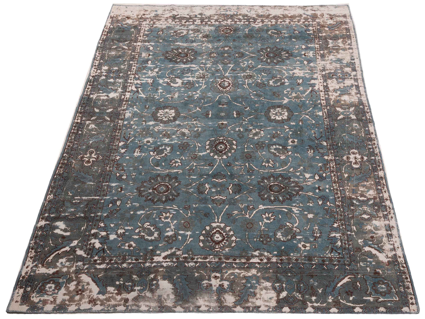Vintage 97385 Blue 8.7x11 Hand Knotted Rug