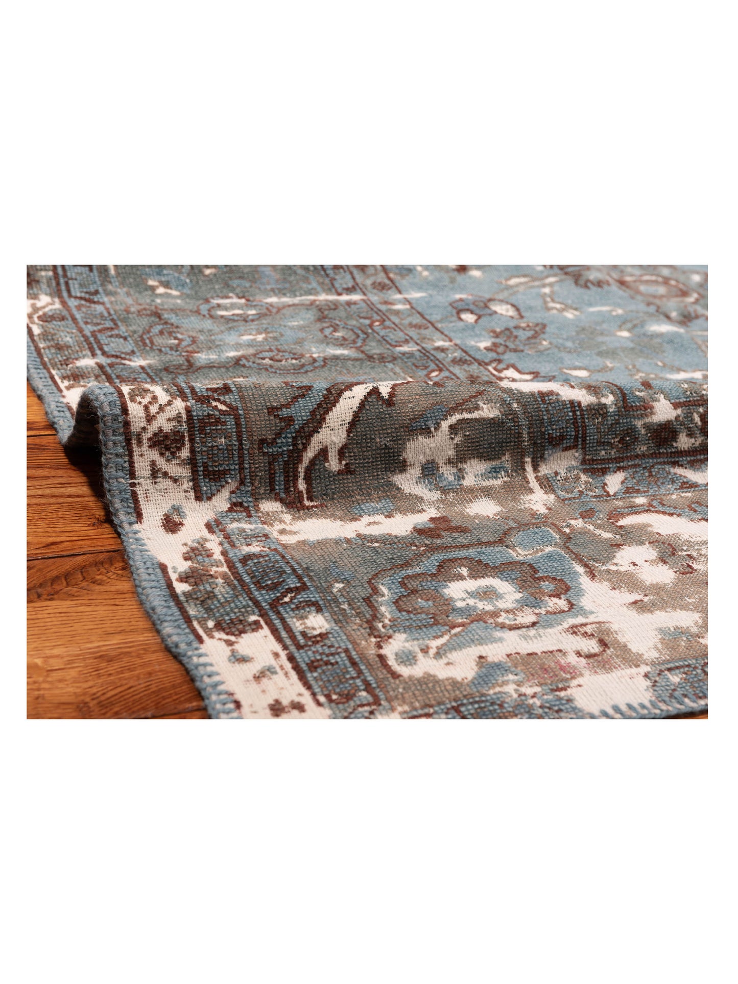 Vintage 97385 Blue 8.7x11 Hand Knotted Rug