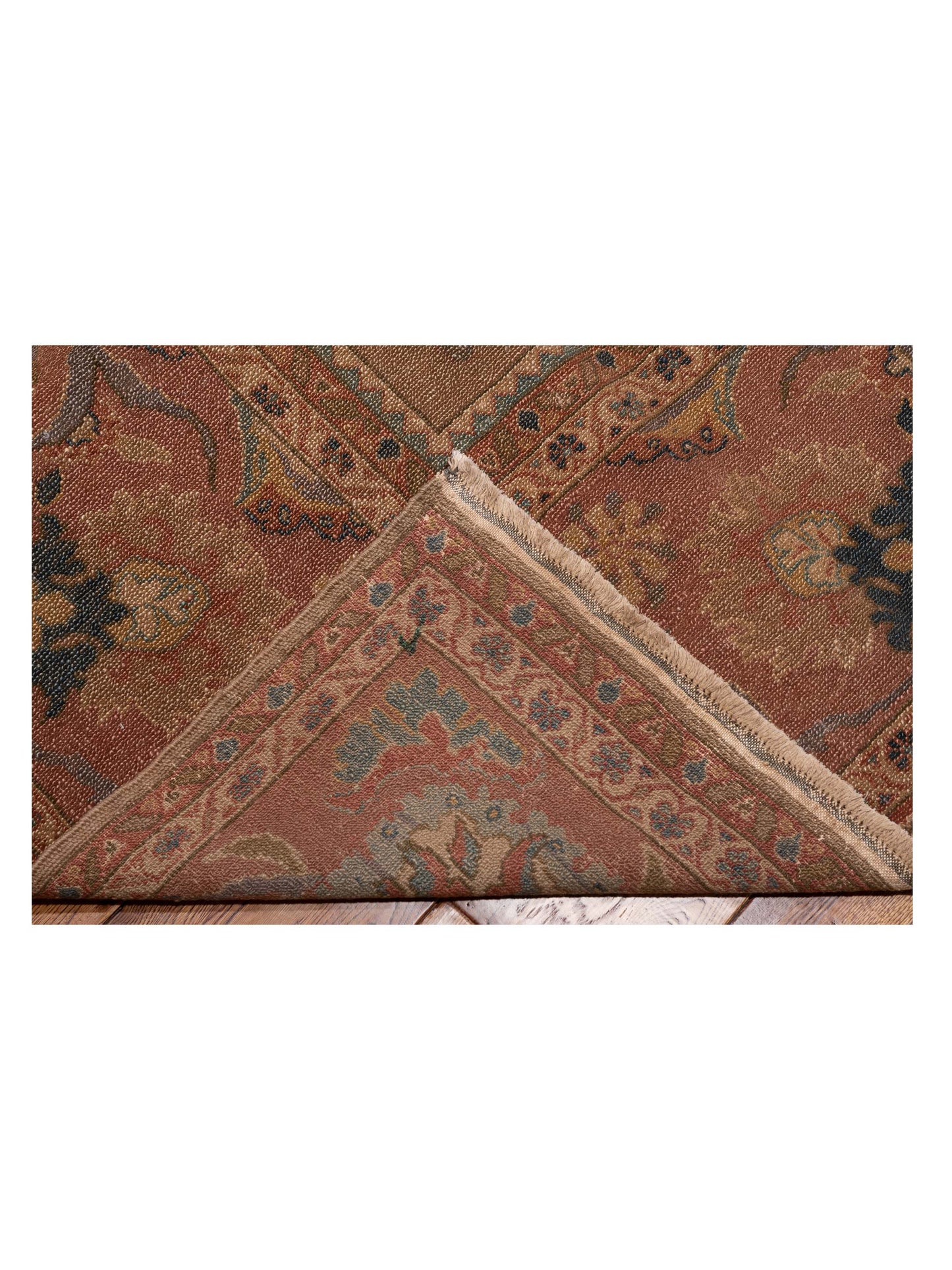 Turkish Elvan 97402 Light Brown Brown 12.1x18.2 Hand Knotted Rug