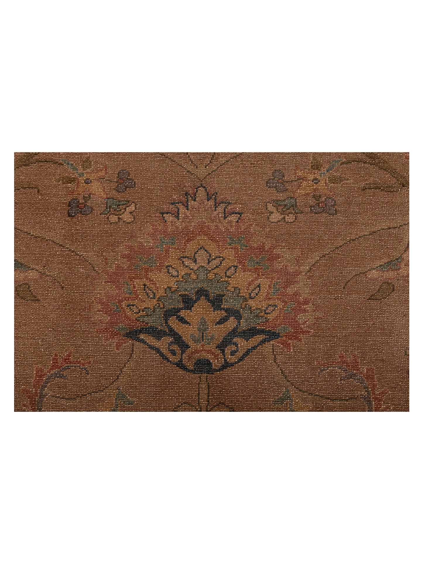 Turkish Elvan 97402 Light Brown Brown 12.1x18.2 Hand Knotted Rug