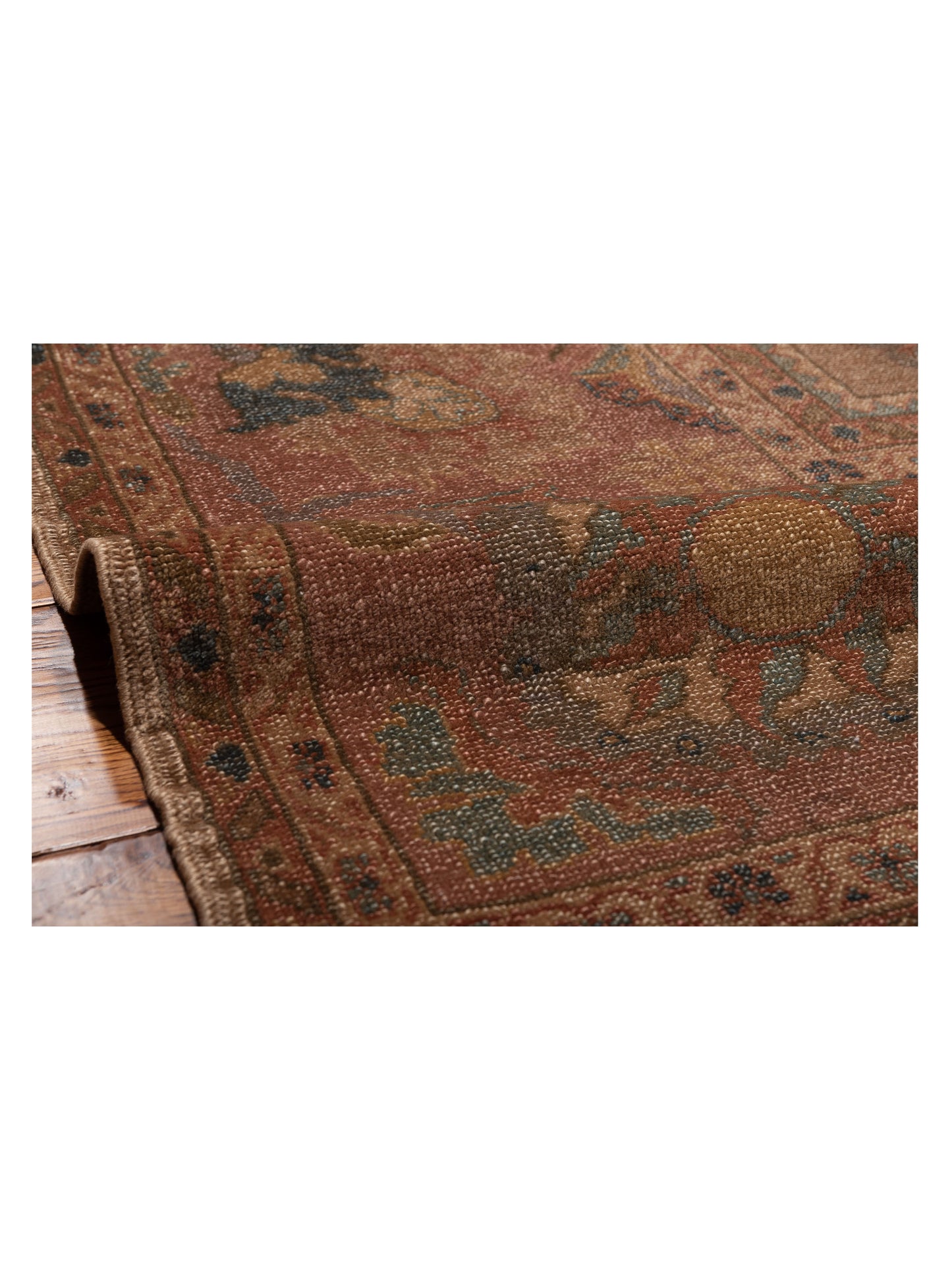 Turkish Elvan 97402 Light Brown Brown 12.1x18.2 Hand Knotted Rug