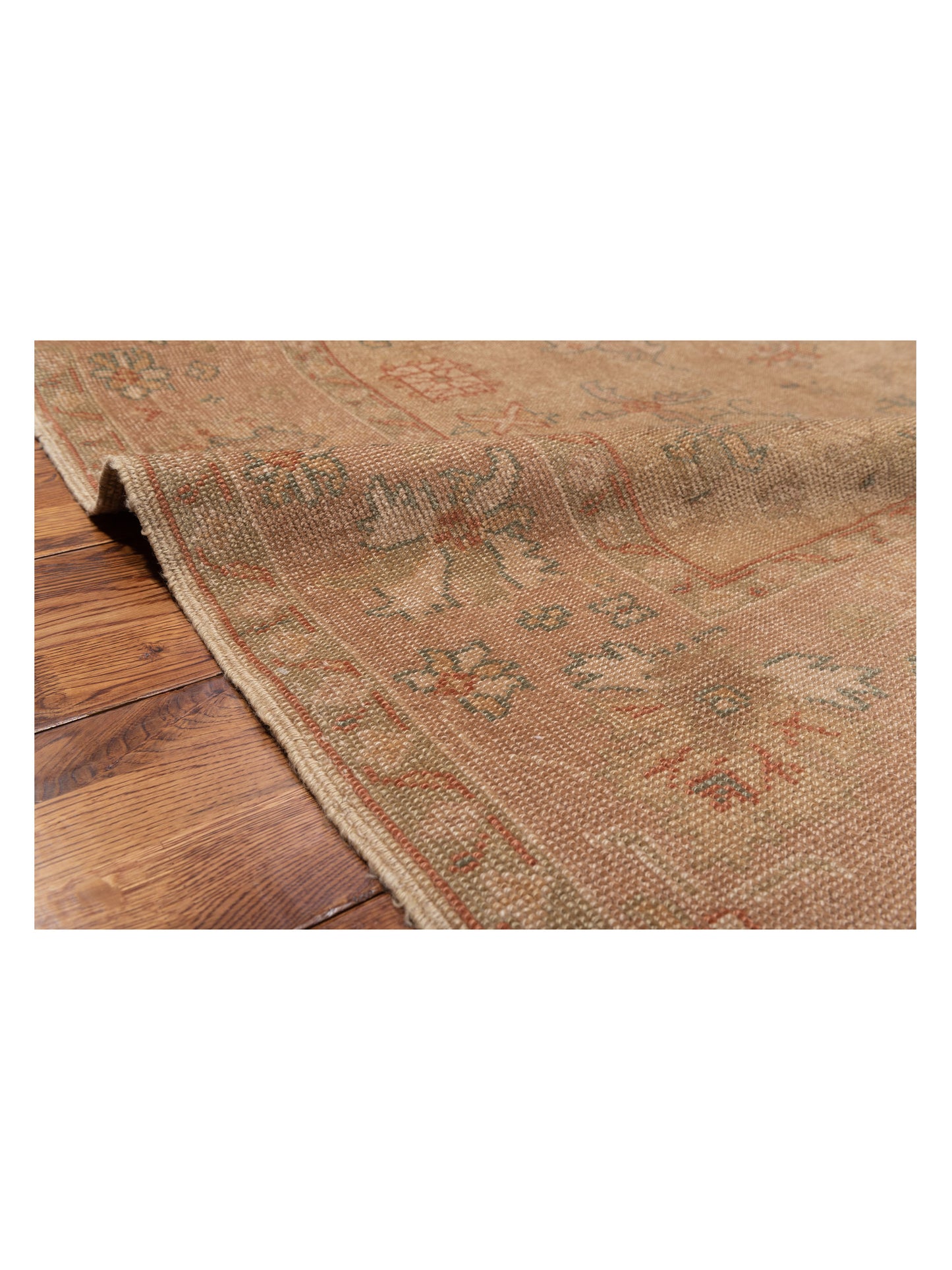 Anadol Oushak Ela Gold Pink 6.7x9.1 Hand Knotted Rug