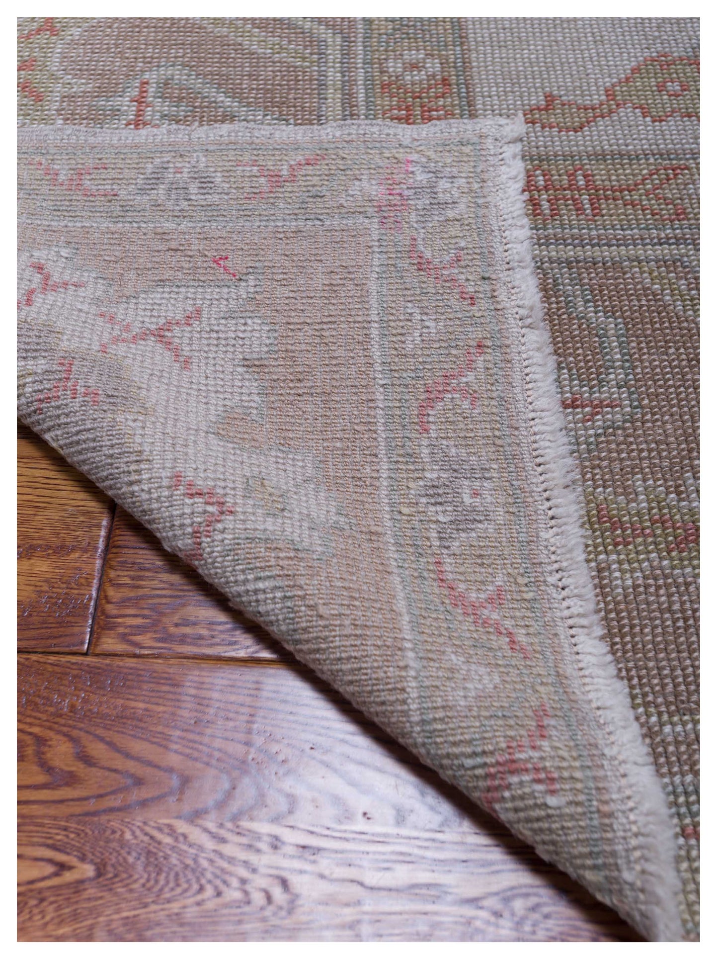Anadol Oushak Eda Ivory Light Brown 11.8x15.3 Hand Knotted Rug