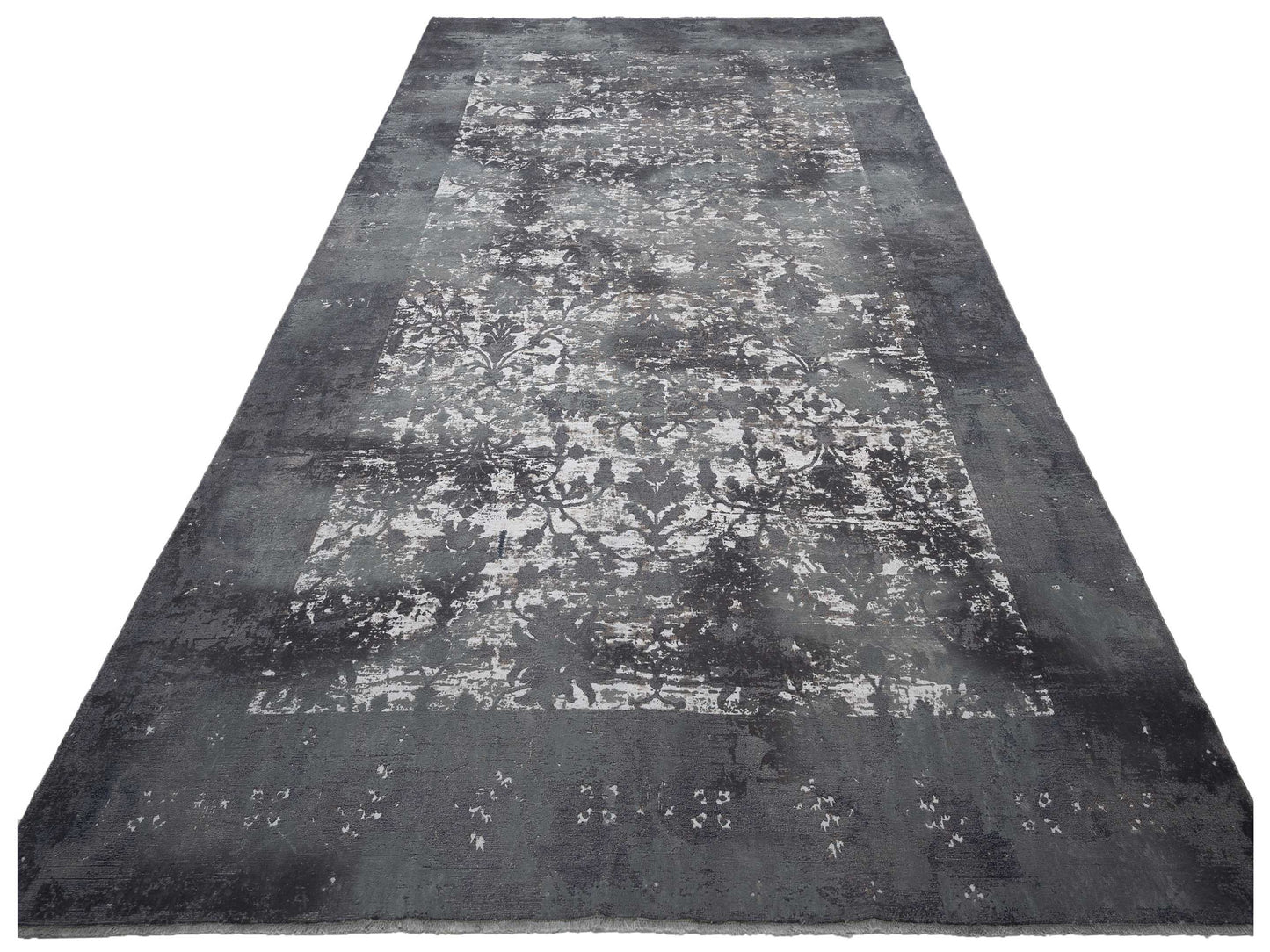 Vintage 97426 Dark Gray 12x17.10 Hand Knotted Rug