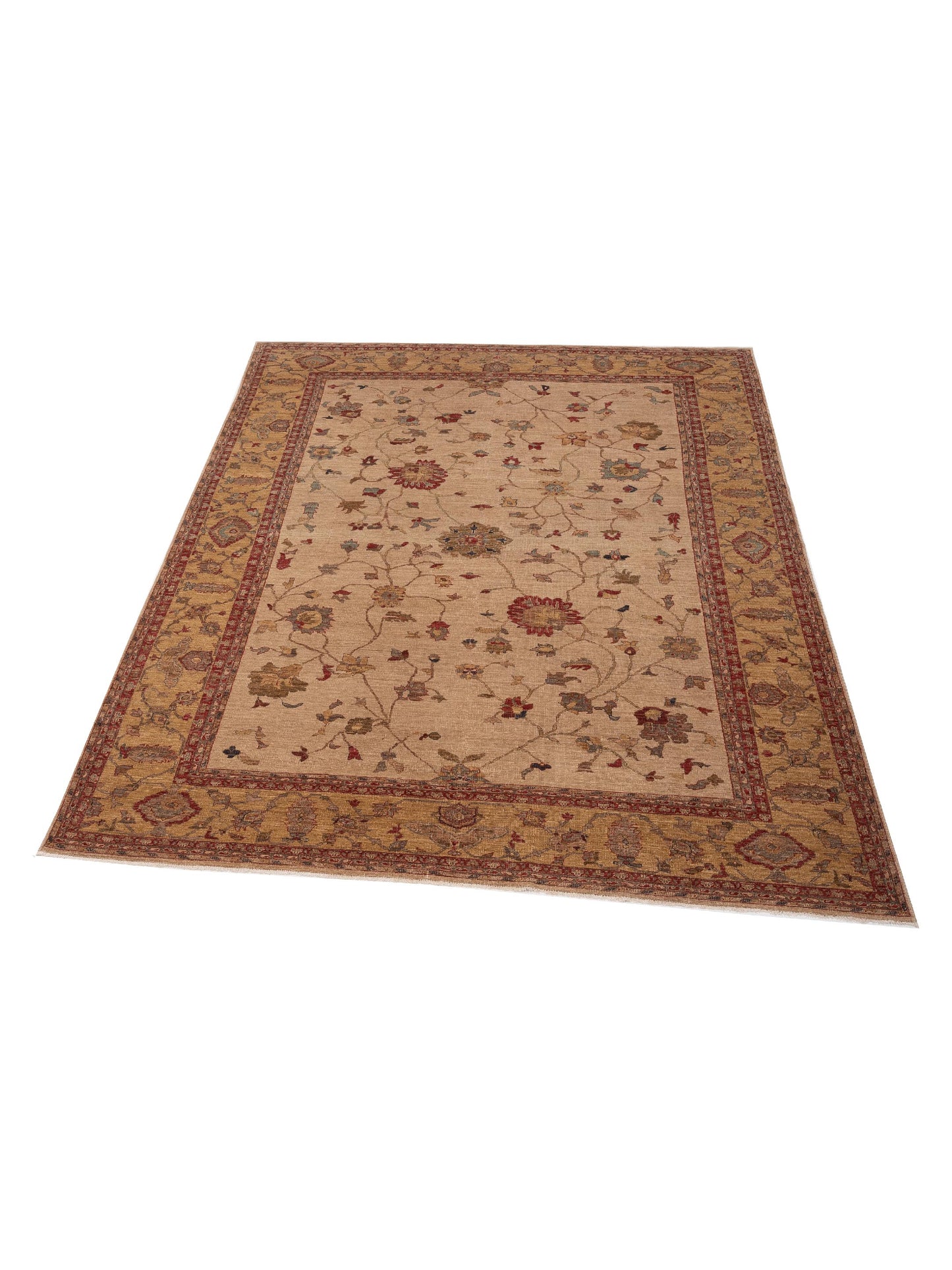 Elvan Zahide Beige Gold 9.1x11.7 Hand Knotted Rug