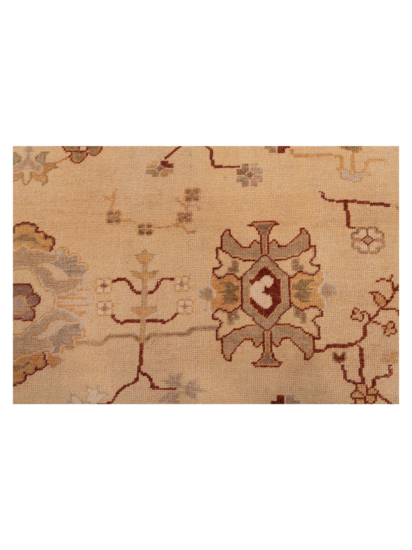 Angora Oushak 97437 Cream Gold 12.4x17.2 Hand Knotted Rug