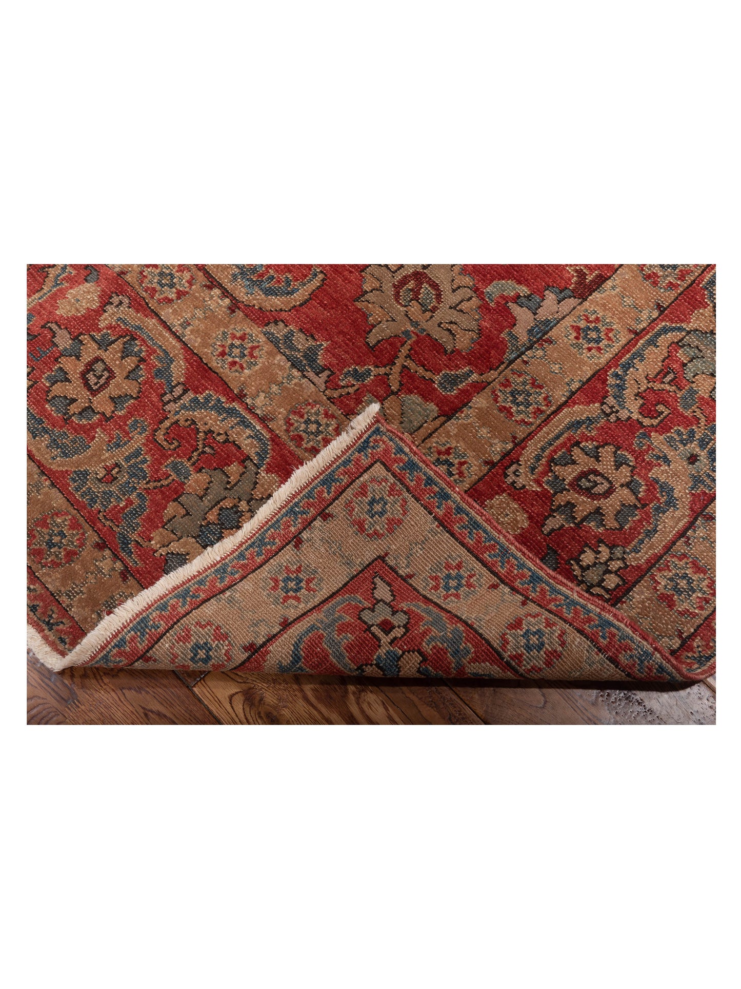 Turkish Elvan 97466 Rust Blue 6.5x7.5 Hand Knotted Rug