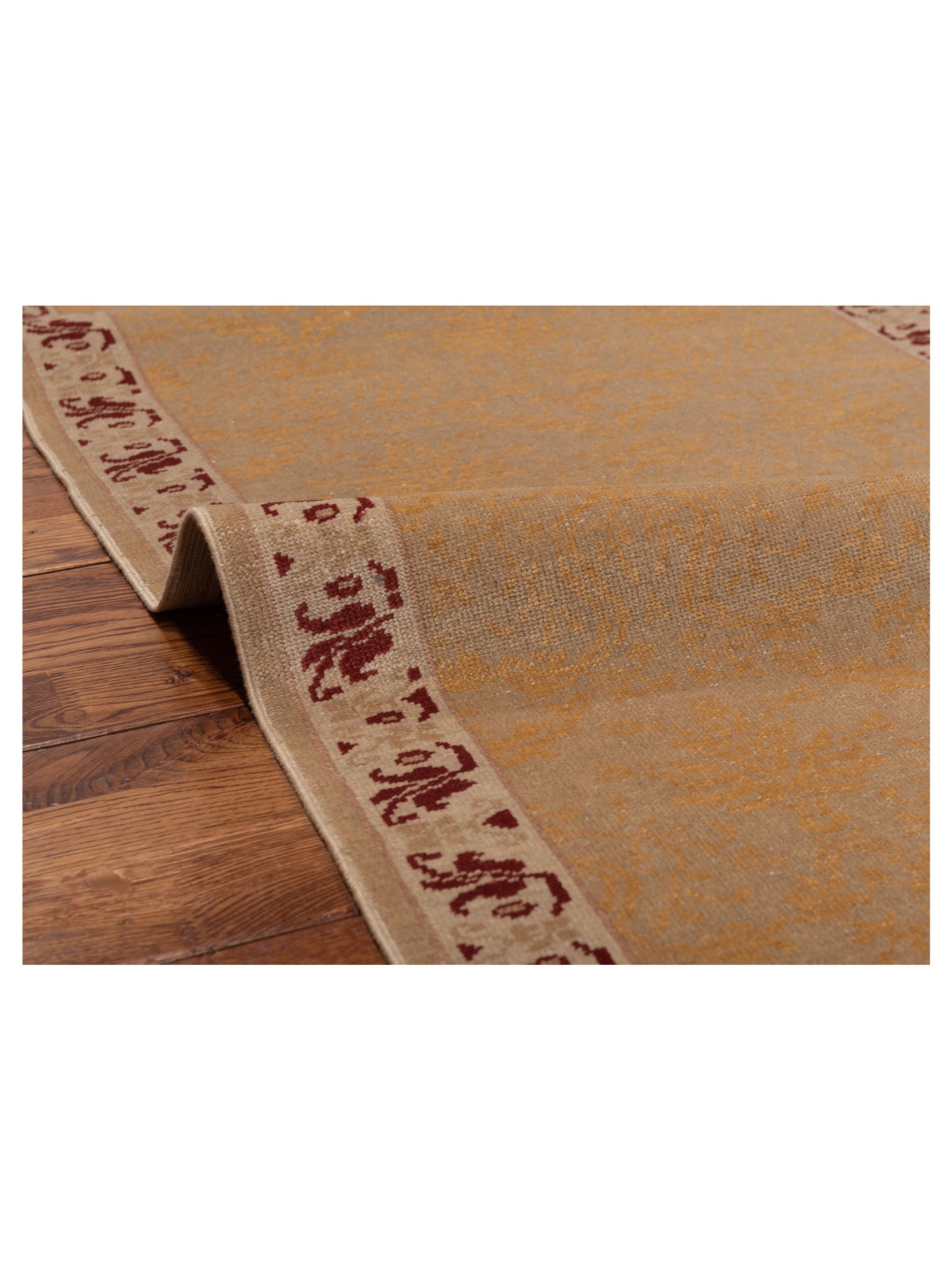 Antique Loom 97569 Gold Beige 2.7x8.7 Hand Knotted Rug