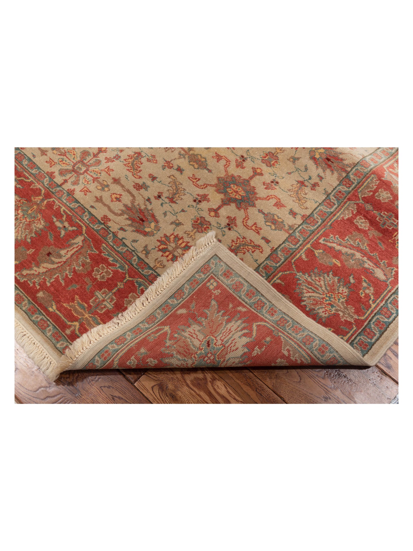 Antique Loom 97575 Ivory Rust 6.3x8.11 Hand Knotted Rug