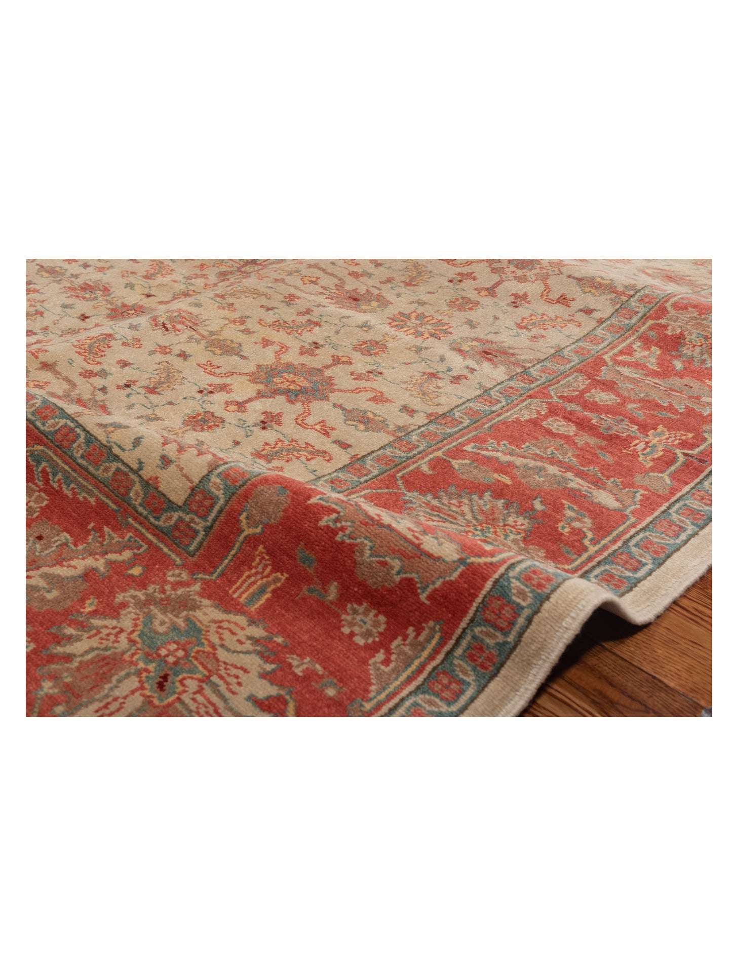 Antique Loom 97575 Ivory Rust 6.3x8.11 Hand Knotted Rug