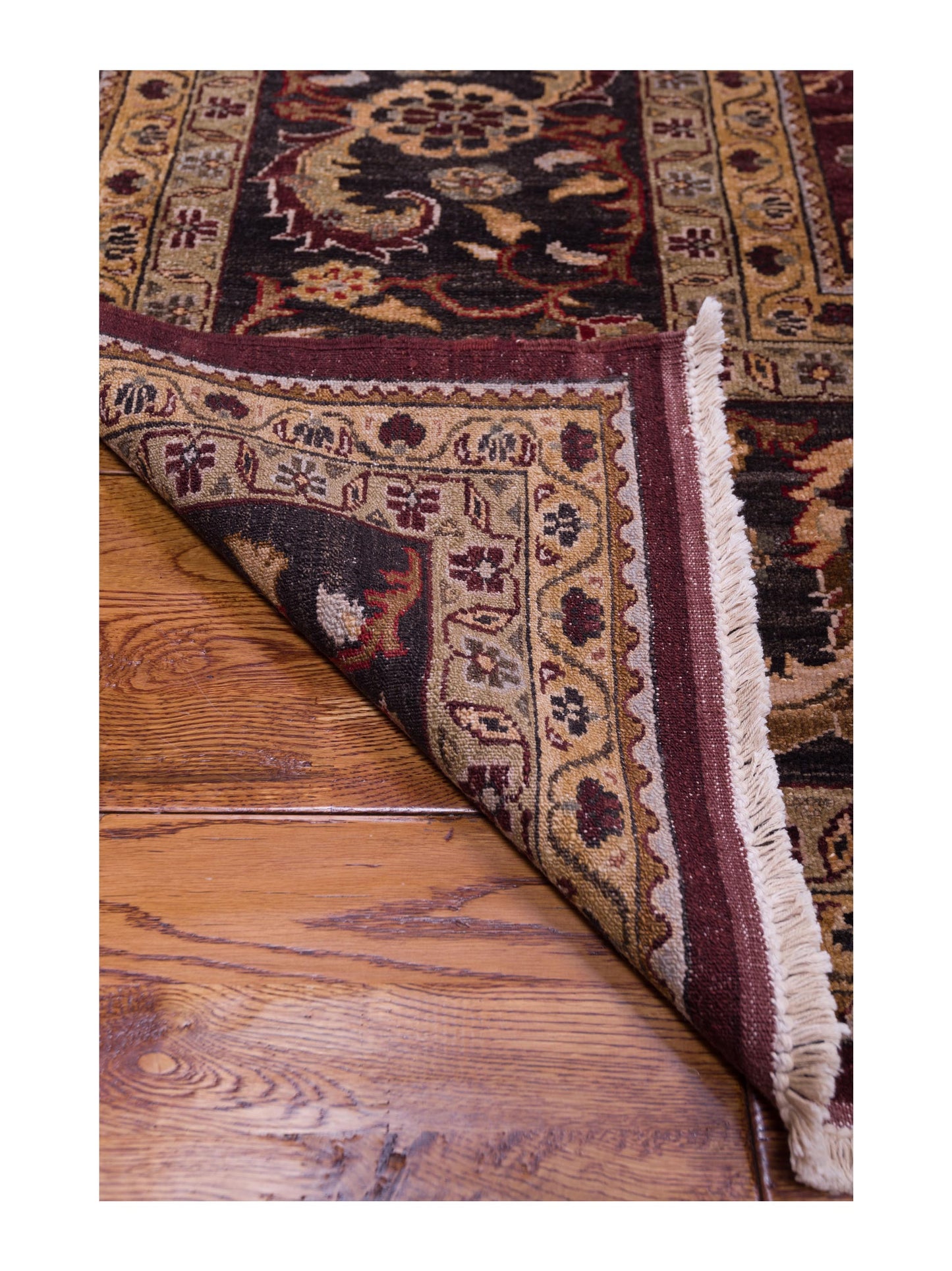 Narin Cemile Plum Charcoal 10.5x13.7 Hand Knotted Rug