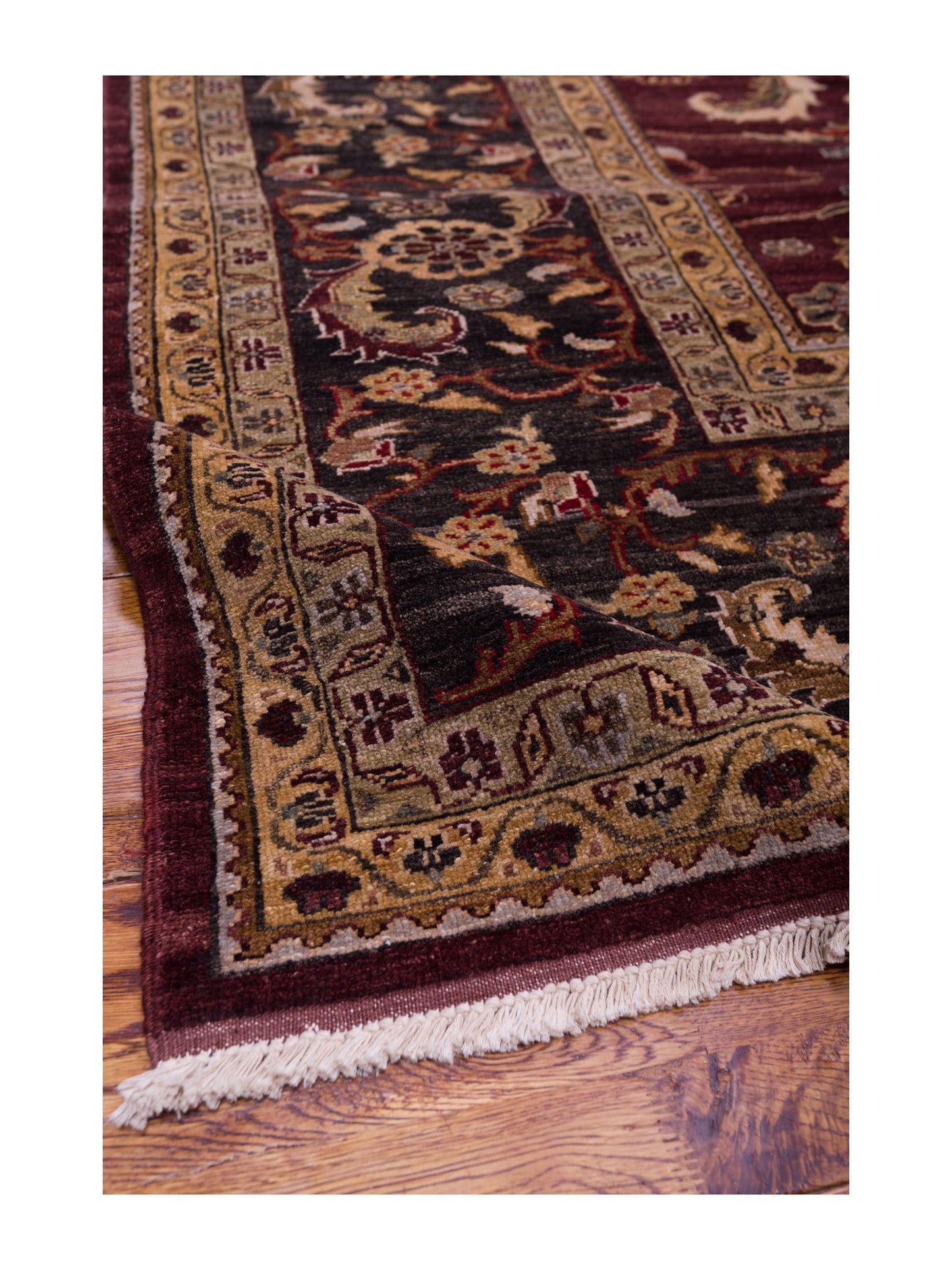 Narin Cemile Plum Charcoal 10.5x13.7 Hand Knotted Rug