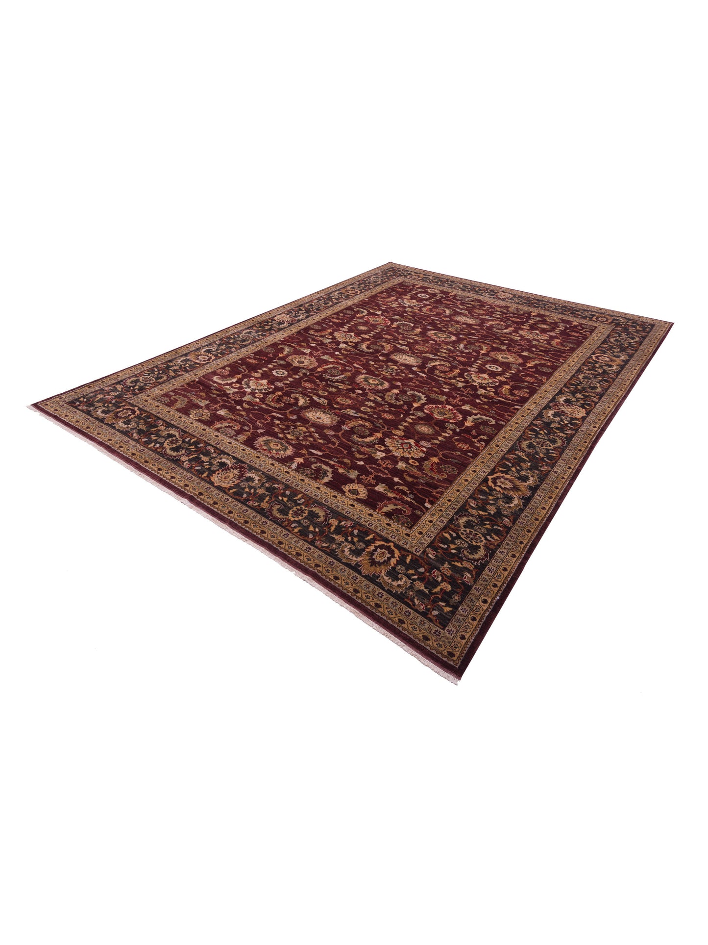 Narin Cemile Plum Charcoal 10.5x13.7 Hand Knotted Rug