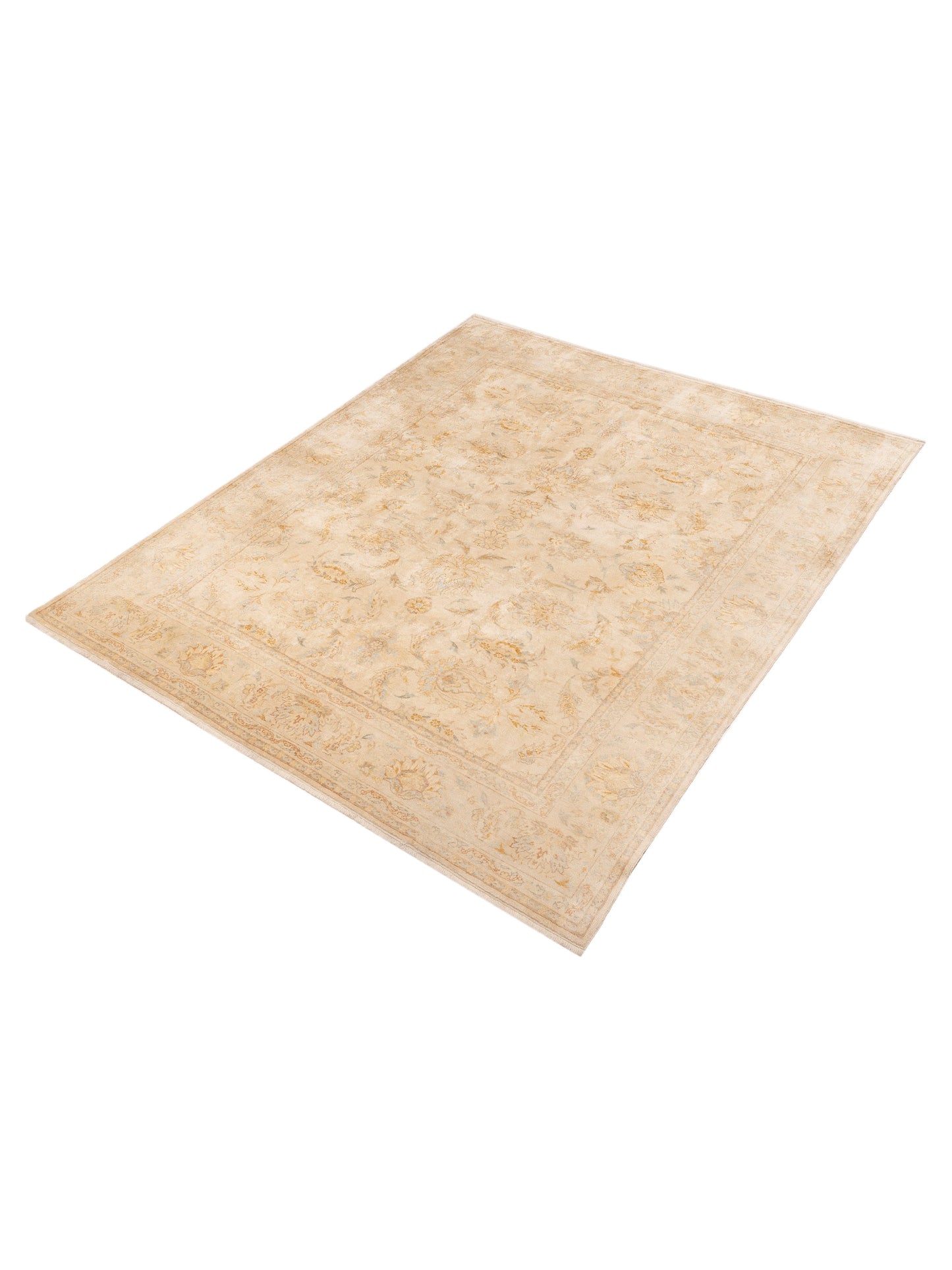 Yasemin Bayram Ivory Silver 8.3x9.11 Hand Knotted Rug