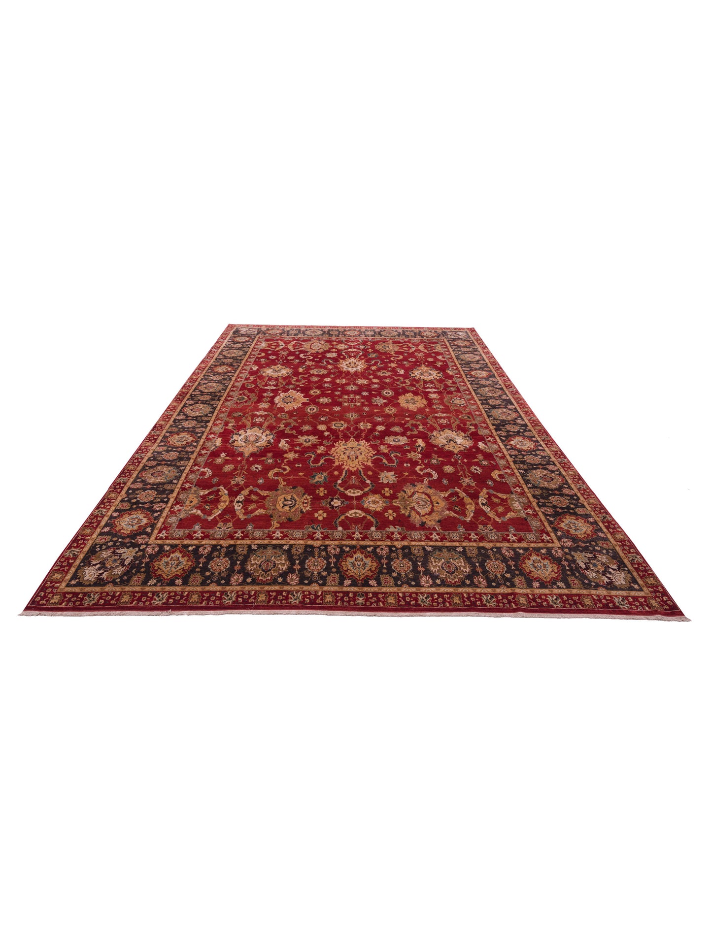 Firuze Lidya Red Charcoal 10.1x13.10 Hand Knotted Rug