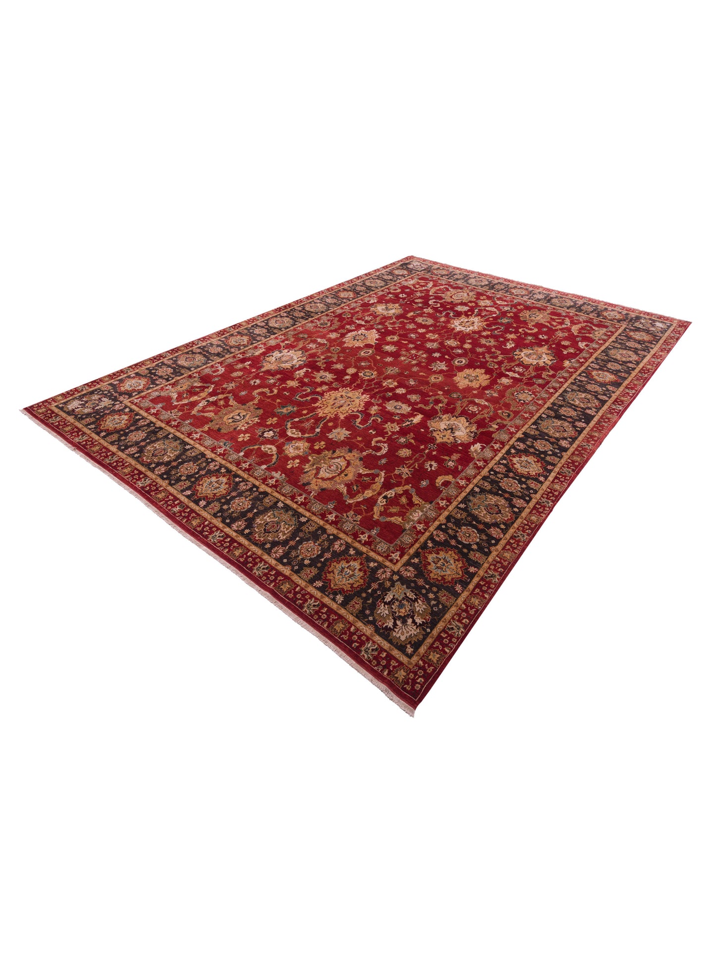 Firuze Lidya Red Charcoal 10.1x13.10 Hand Knotted Rug