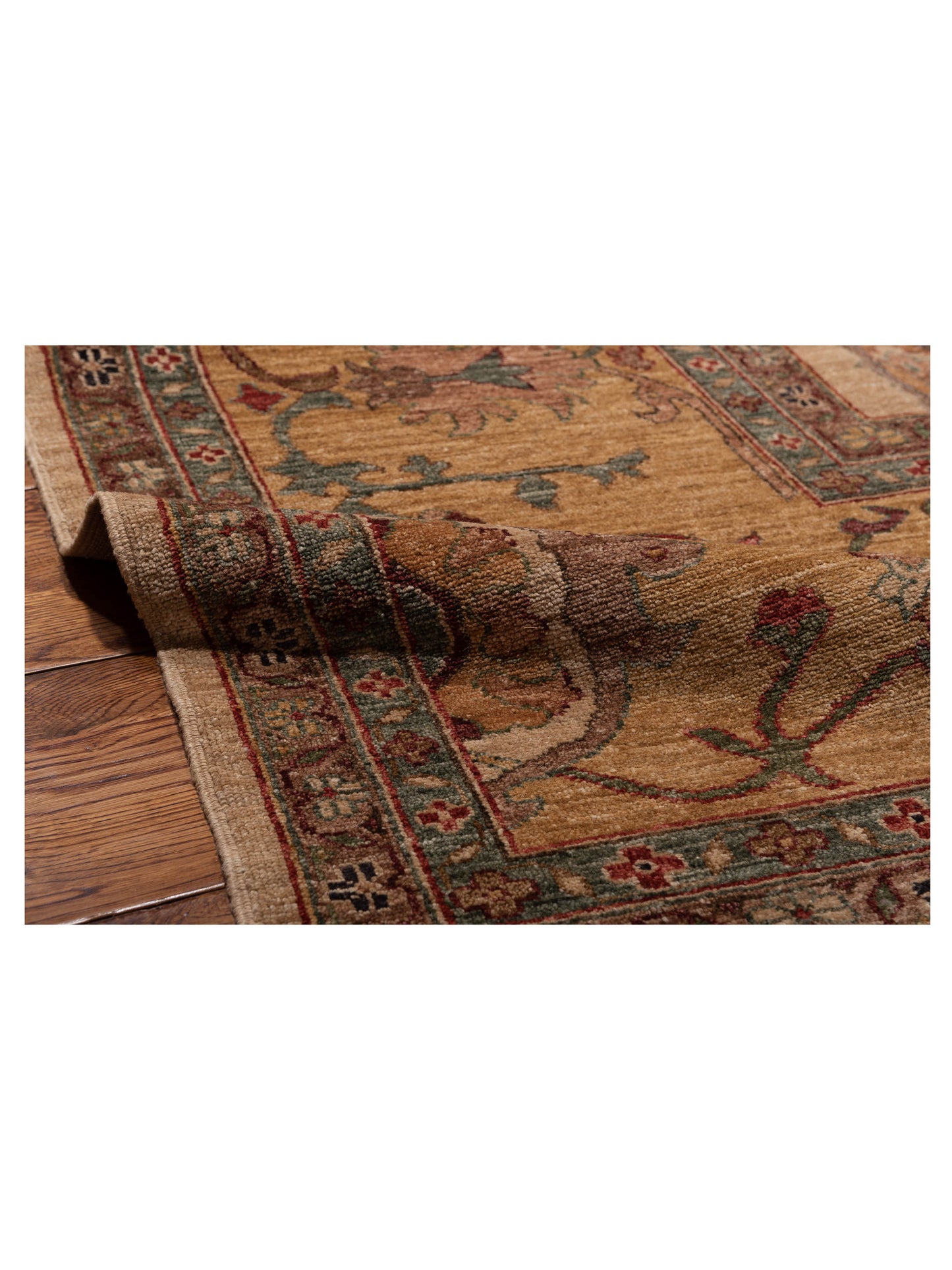 Elvan Tansu Ivory Gold 11.4x19.10 Hand Knotted Rug