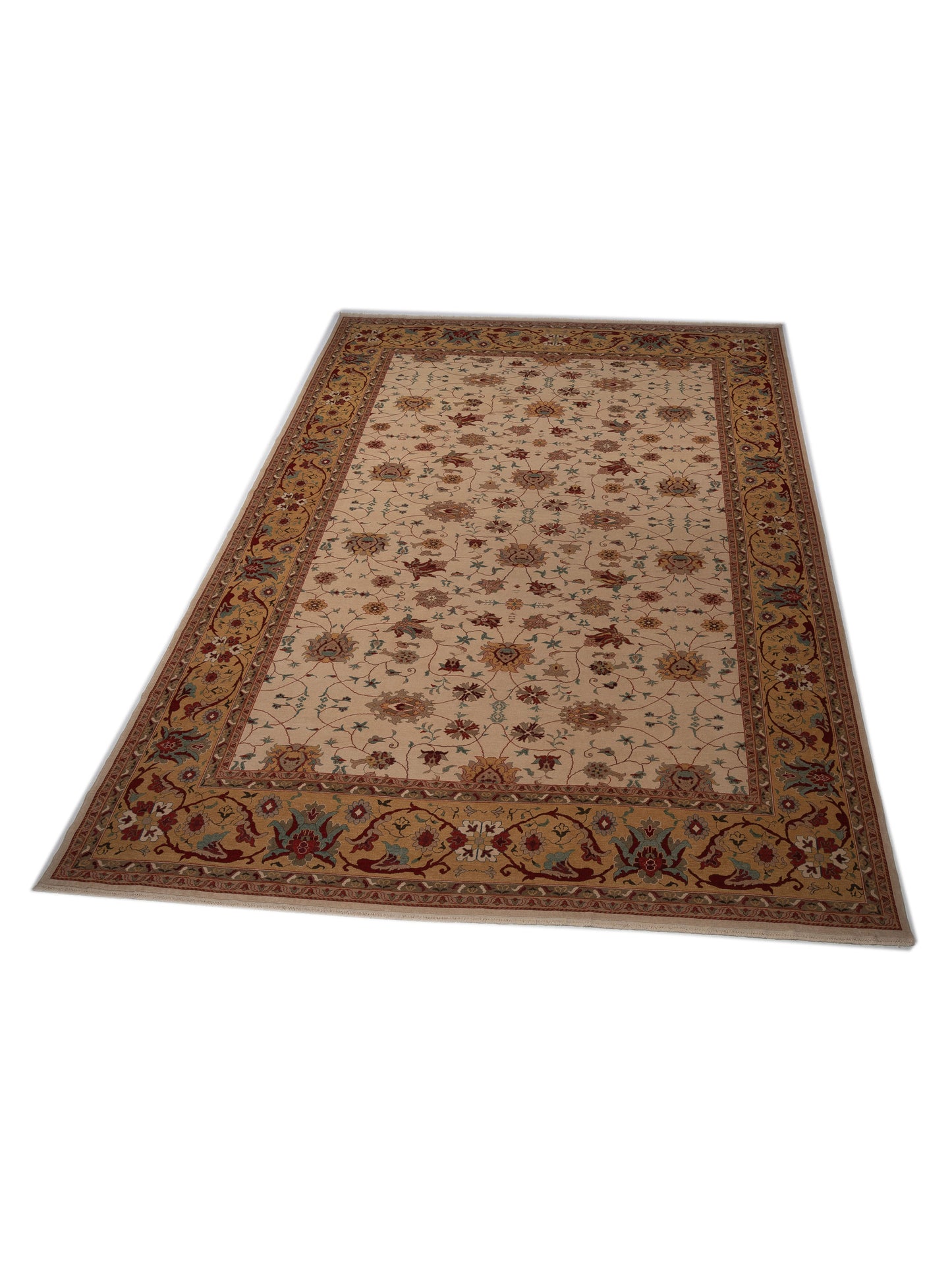 Antique Loom 98129 Ivory Gold 12.3x16.2 Hand Knotted Rug