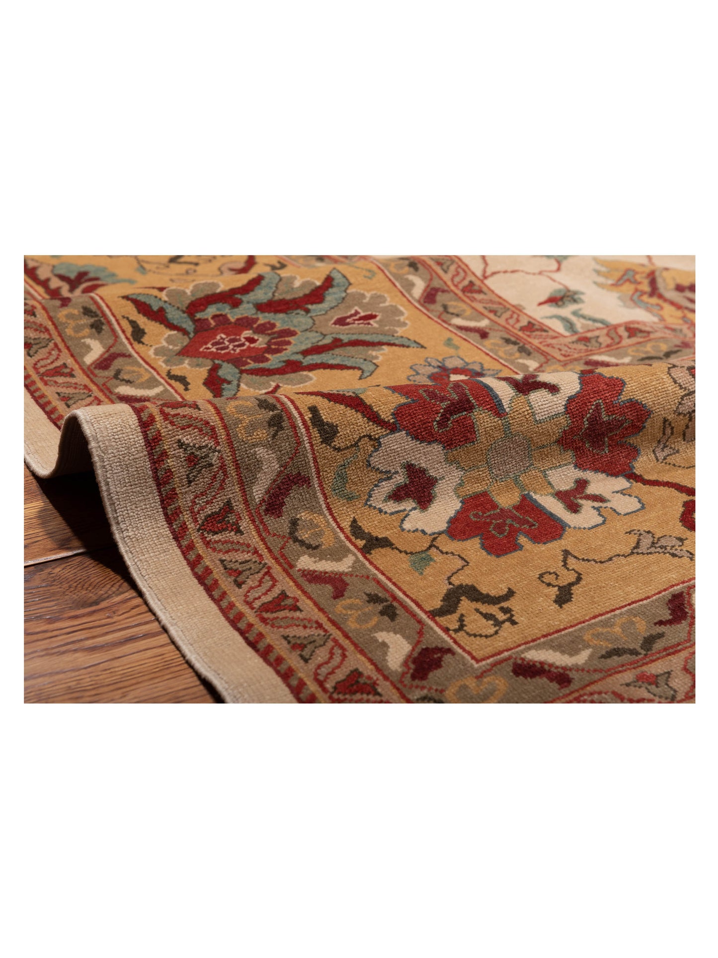 Antique Loom 98129 Ivory Gold 12.3x16.2 Hand Knotted Rug
