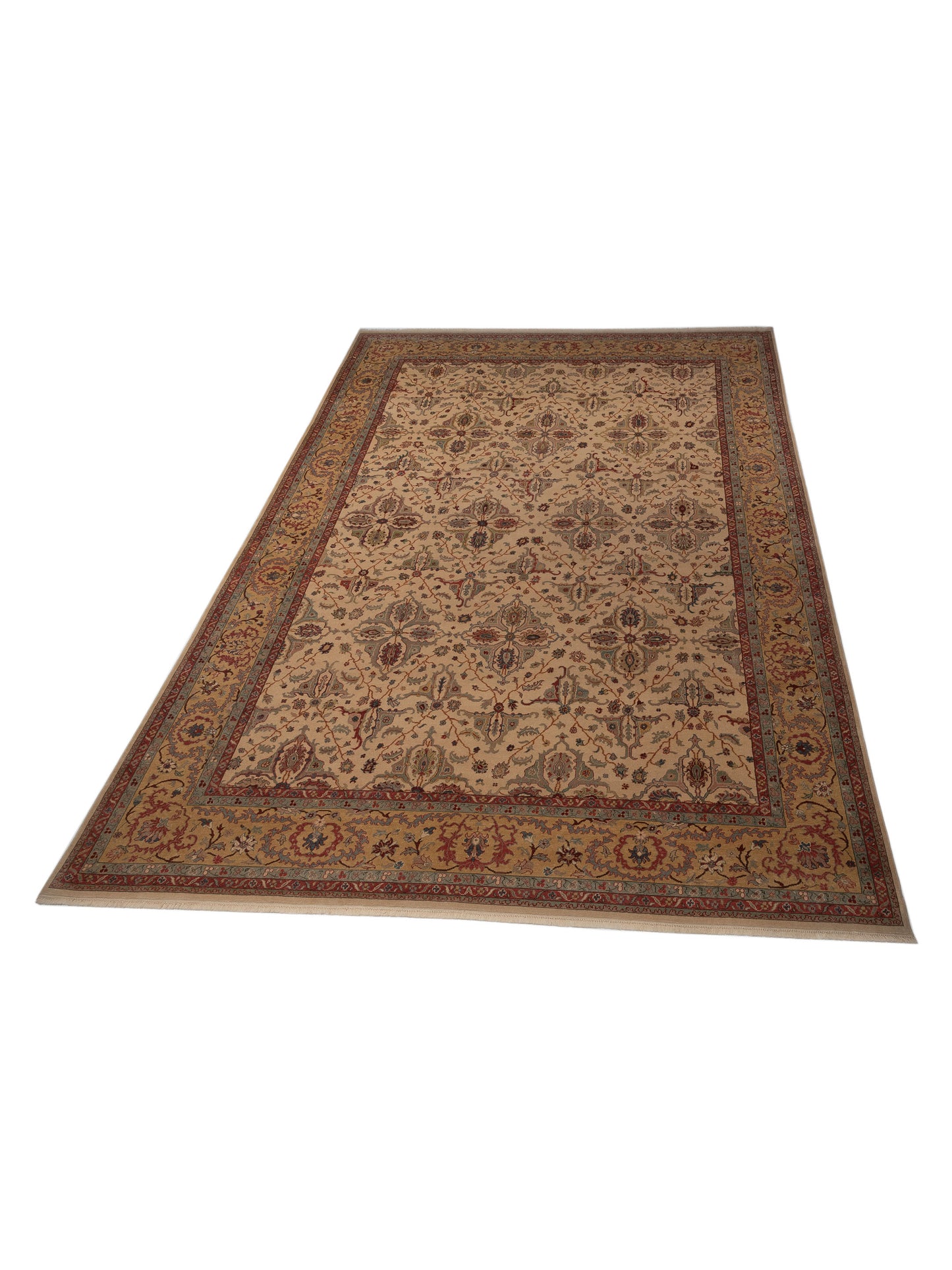 Antique Loom 98130 Beige Gold 12x16.4 Hand Knotted Rug