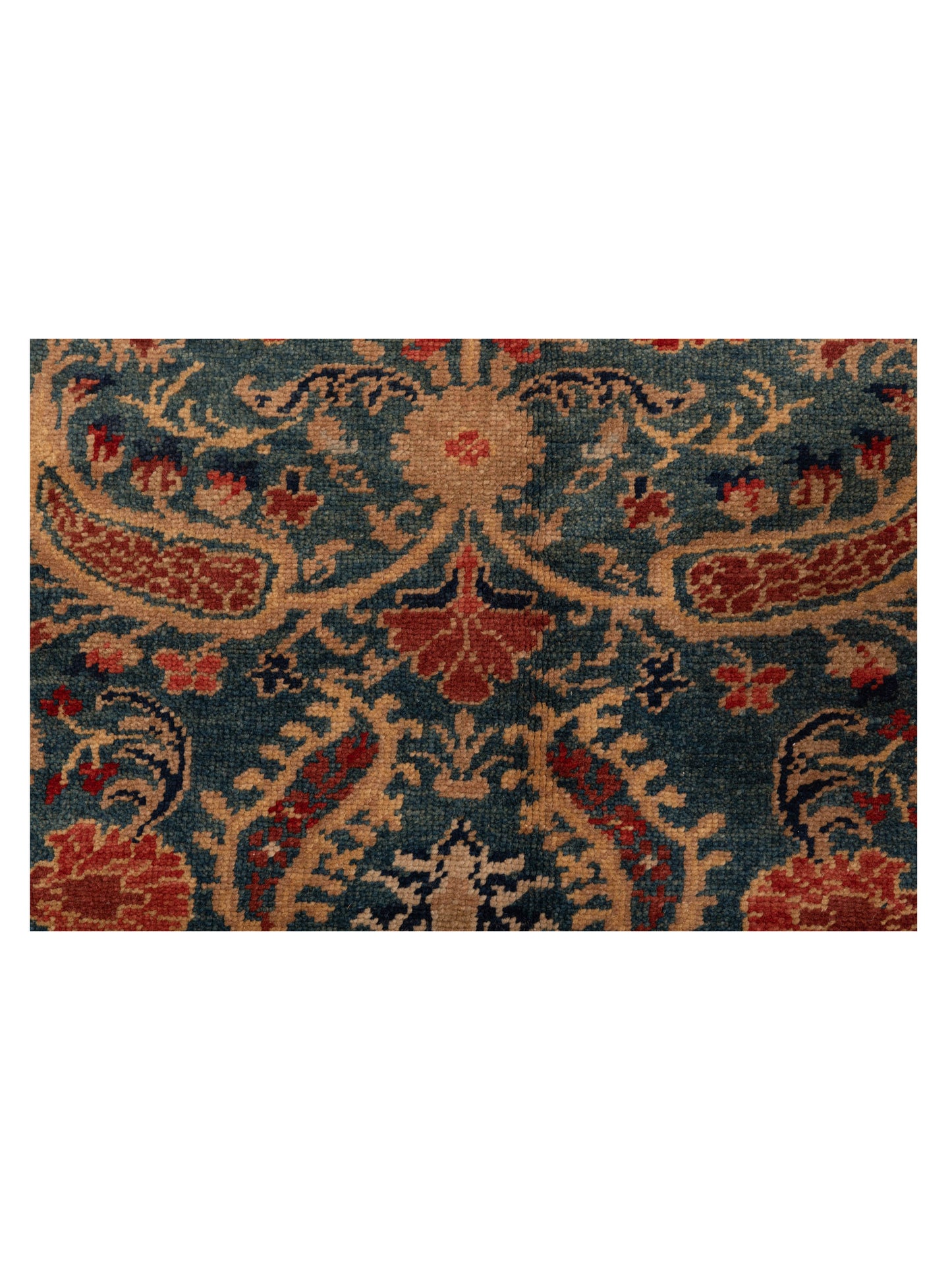 Antique Loom 98137 Teal Blue Red 6.9x8.4 Hand Knotted Rug