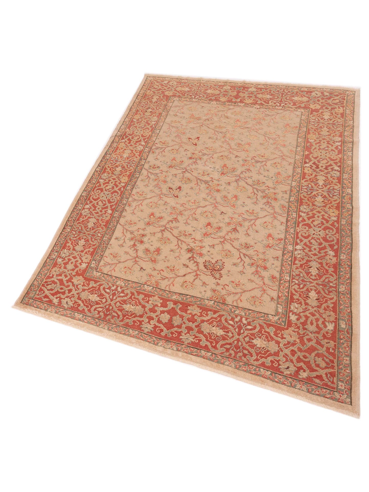 Antique Loom 98140 Ivory Rust 5.10x8.4 Hand Knotted Rug