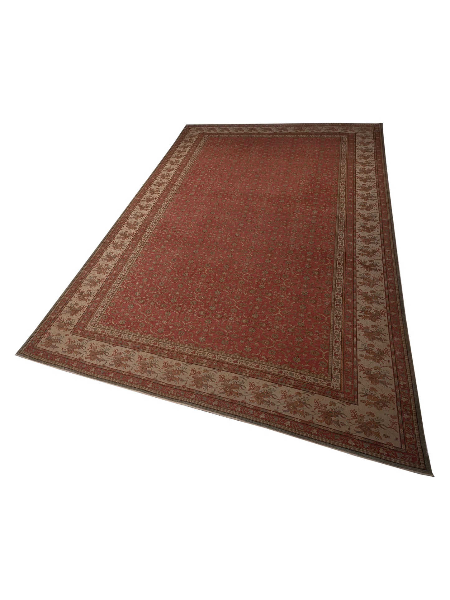 Antique Loom 98156 Rust Ivory 12.4x18.9 Hand Knotted Rug