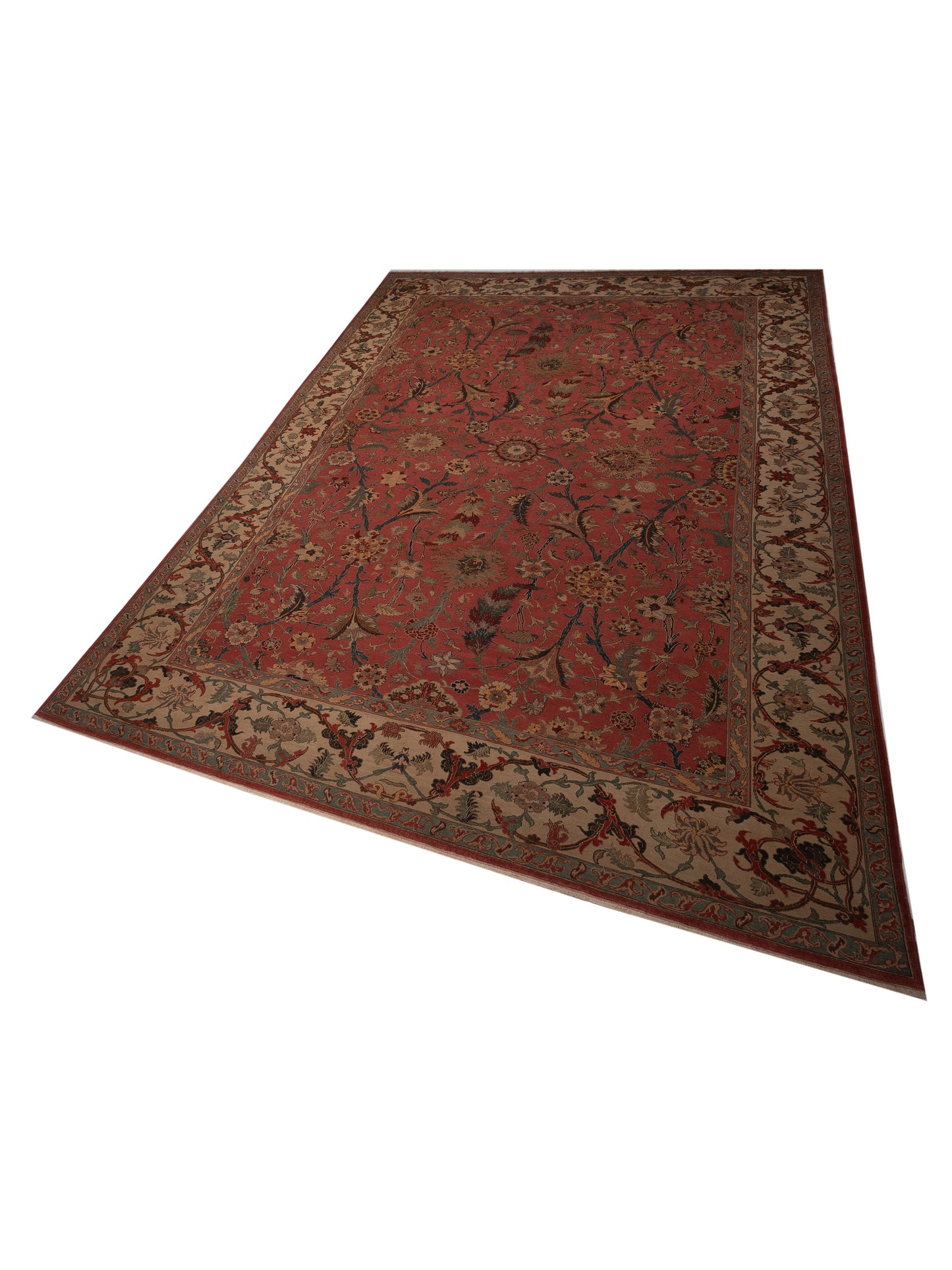 Antique Loom 98159 Rust Beige 13.7x18.3 Hand Knotted Rug
