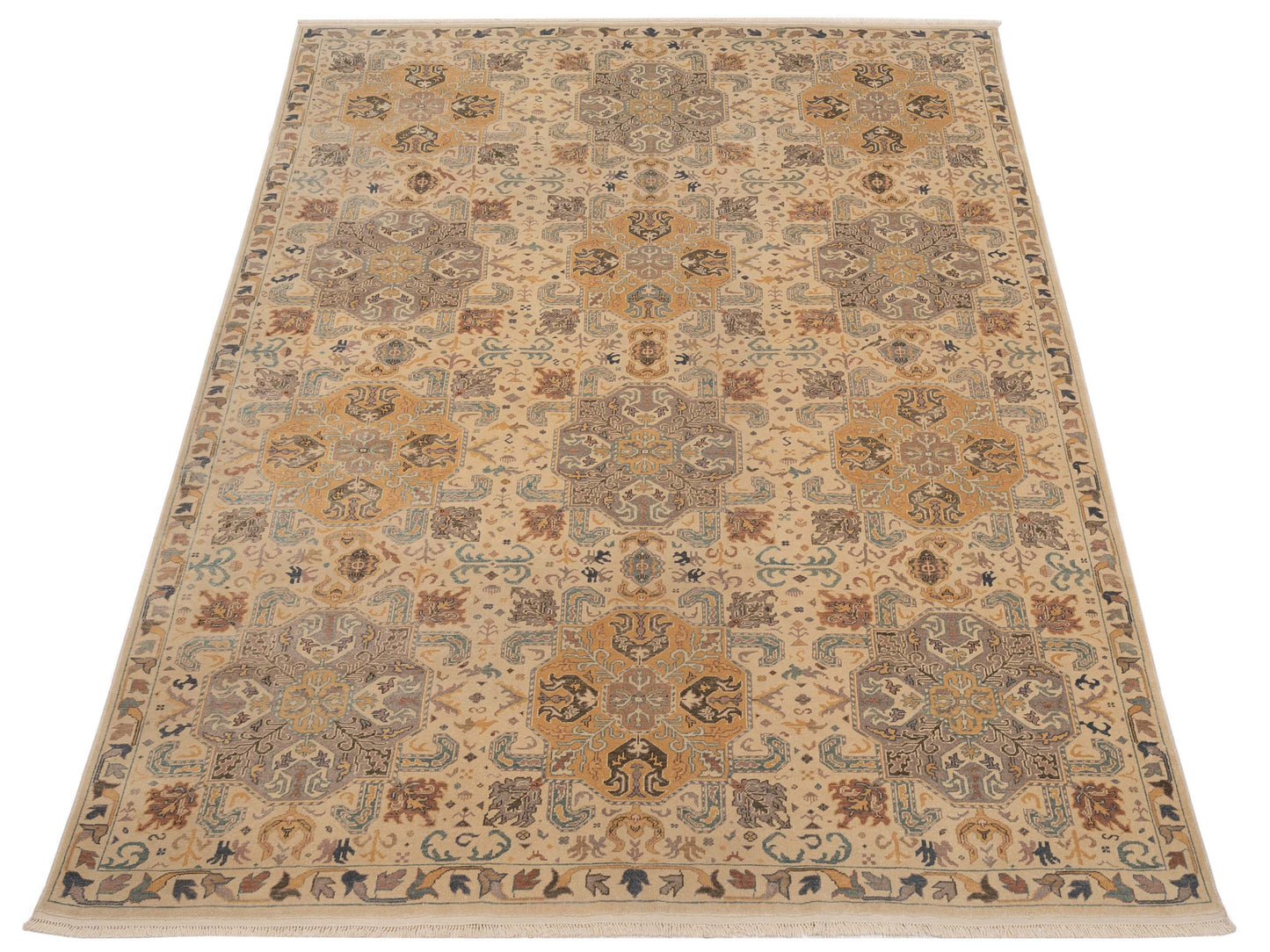 Antique Loom 98161 Ivory 9.1x12.1 Hand Knotted Rug