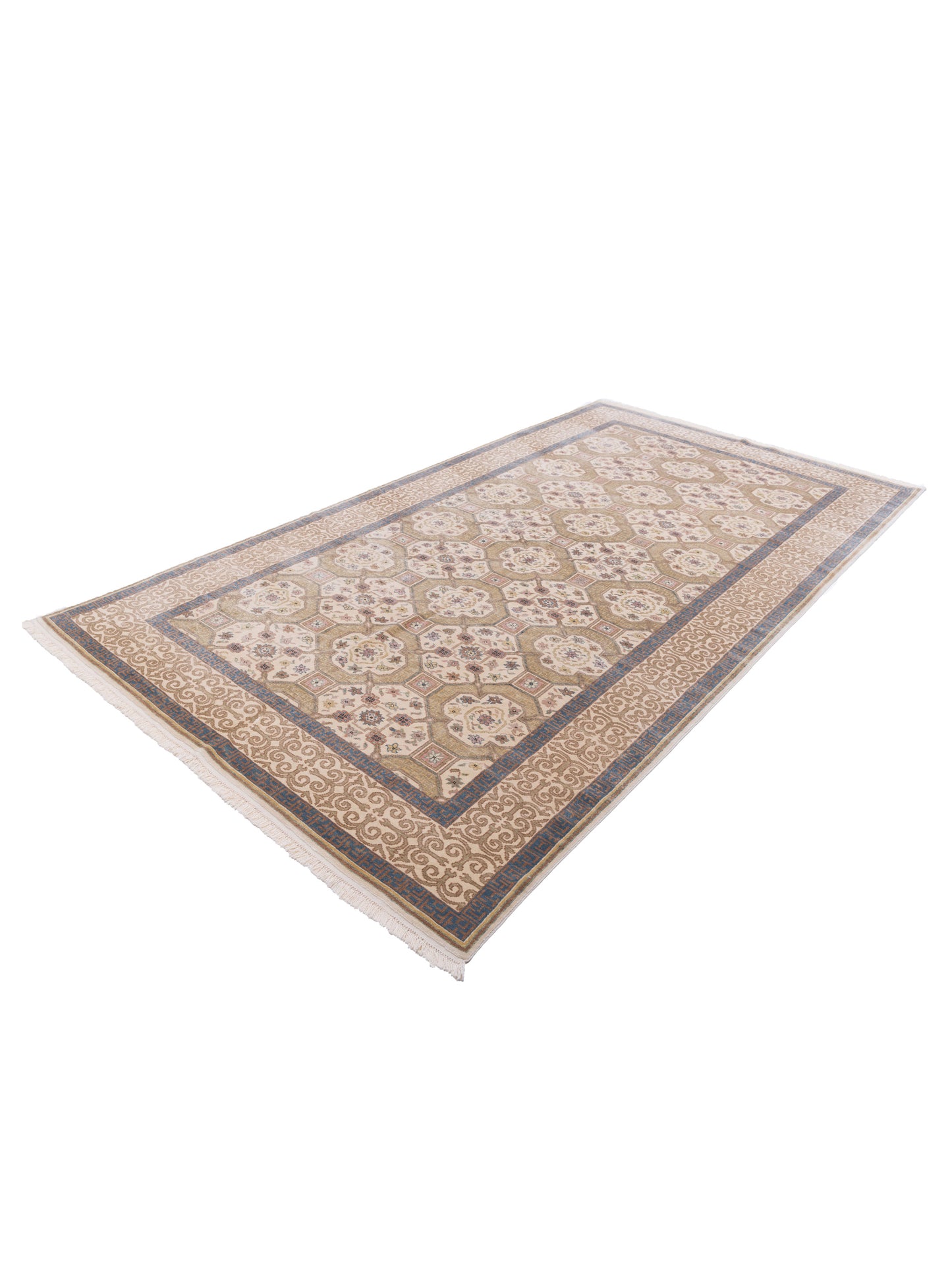 Antique Loom 98170 Ivory Ivory 8x13.8 Hand Knotted Rug