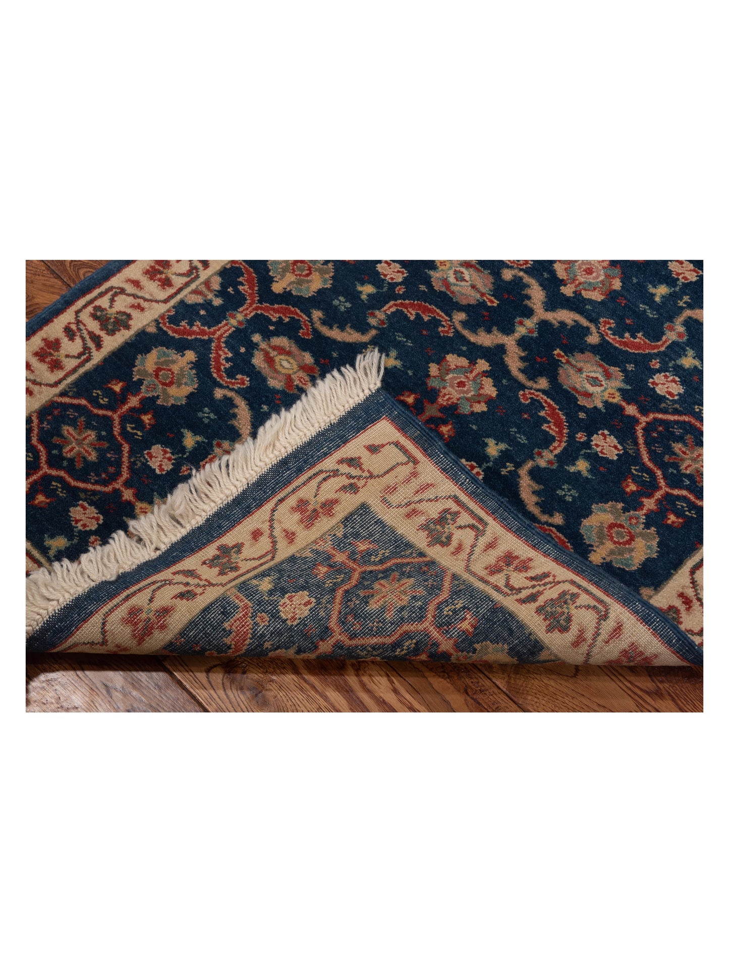 Antique Loom 98174 Dark Blue Ivory 2.6x10 Hand Knotted Rug